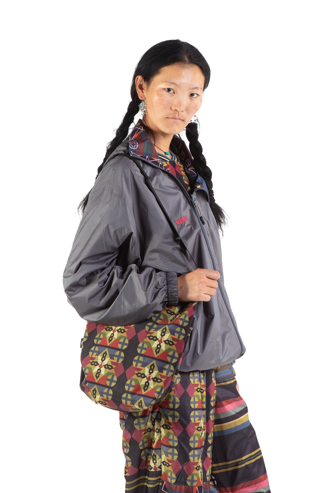 NERHI Reversible Graphic-Lined Stand Collar Jacket, premium urban and streetwear designers apparel on PROJECTISR.com, NERHI