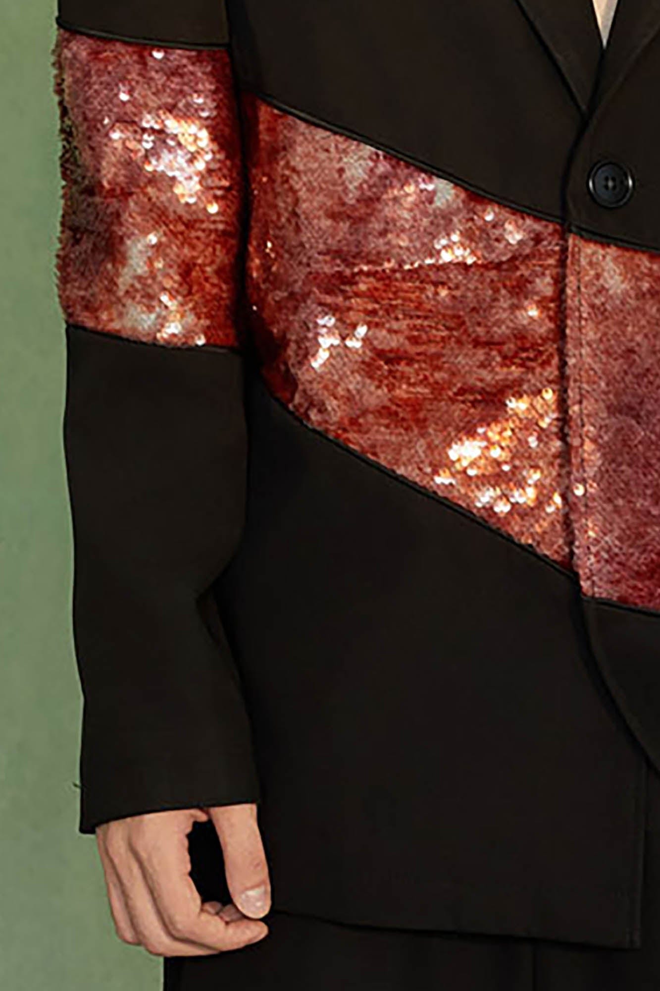 JIECHI The Afterglow Asymmetrical Blazer, premium urban and streetwear designers apparel on PROJECTISR.com, JIECHI
