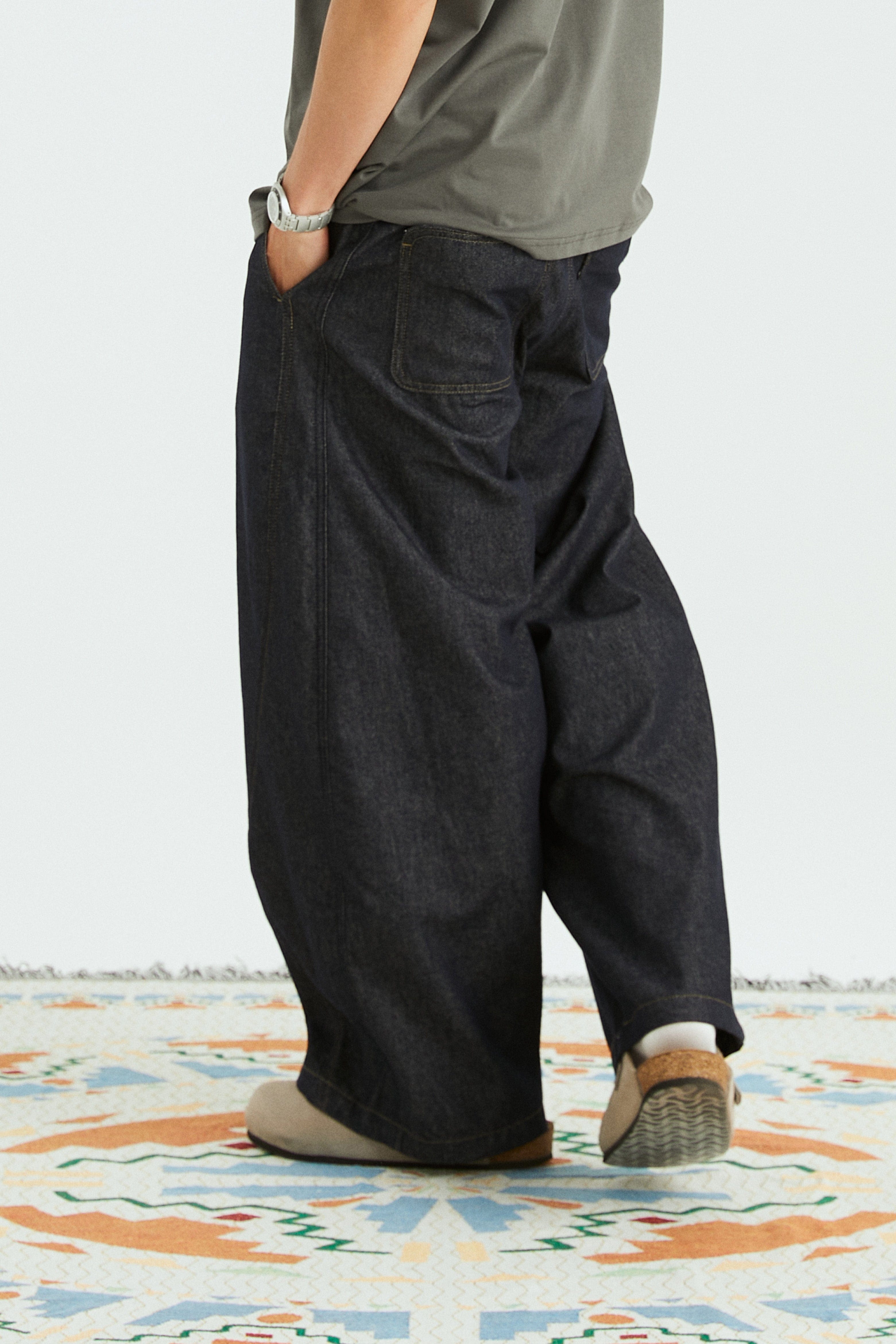 ONADAILYBASIS Essential Curved Paneled Raw Jeans, premium urban and streetwear designers apparel on PROJECTISR.com, ONADAILYBASIS