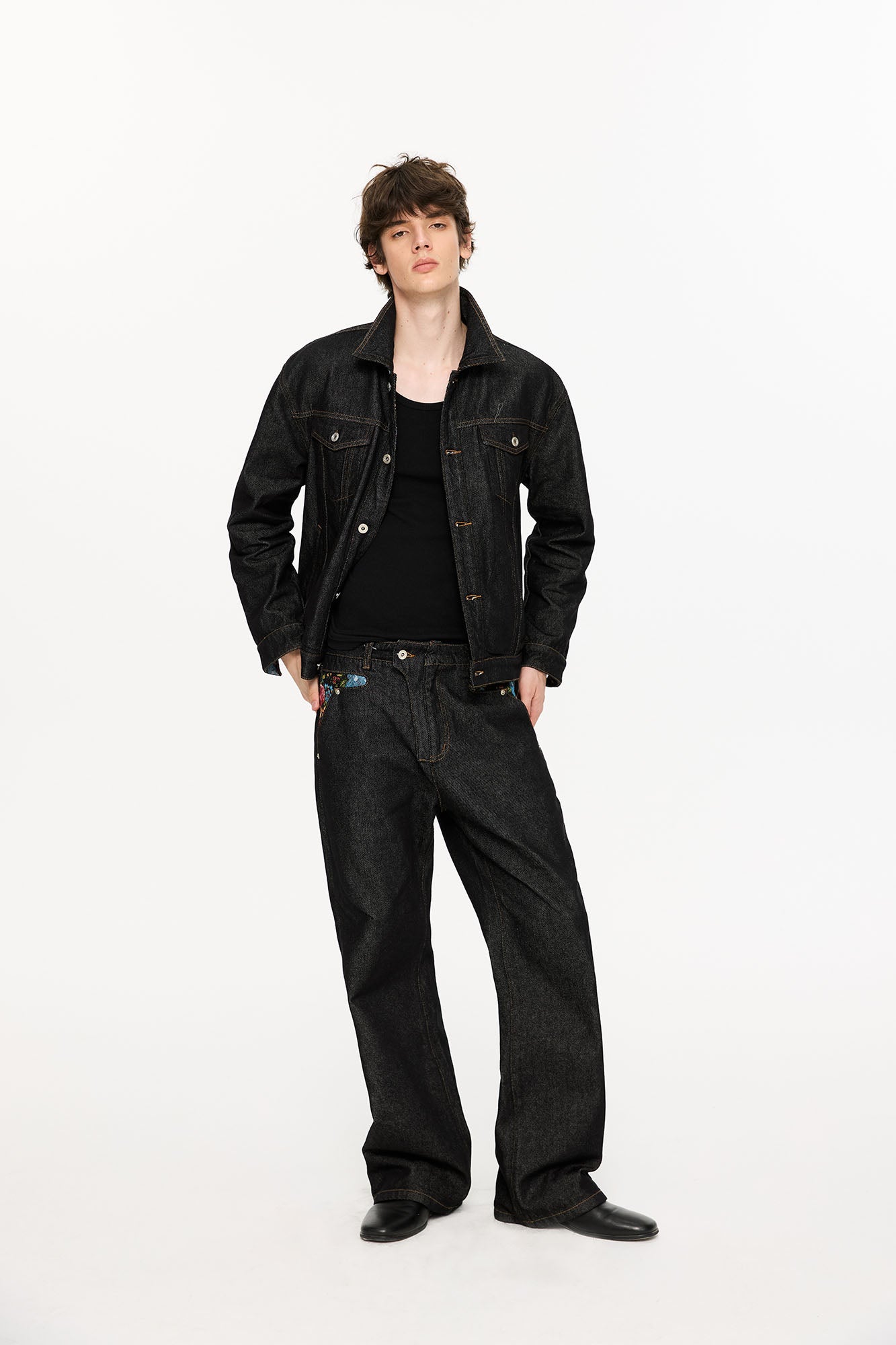 KREATE Floral Lined Stitched Denim Jacket, premium urban and streetwear designers apparel on PROJECTISR.com, KREATE