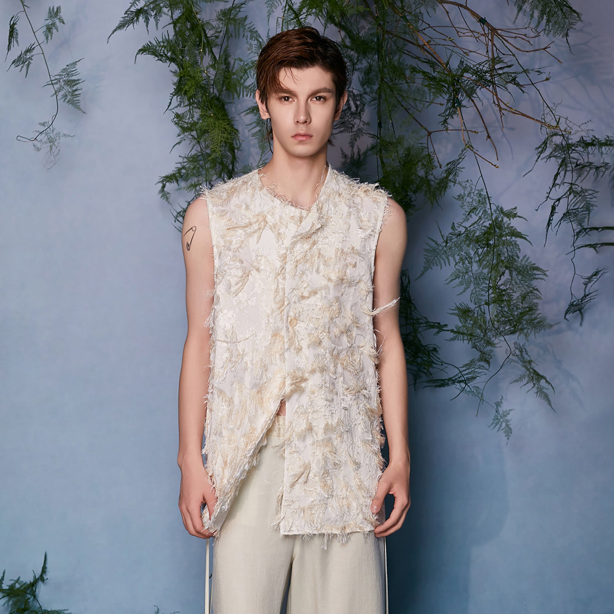 JIECHI Raw Fringe Layered Vest, premium urban and streetwear designers apparel on PROJECTISR.com, JIECHI