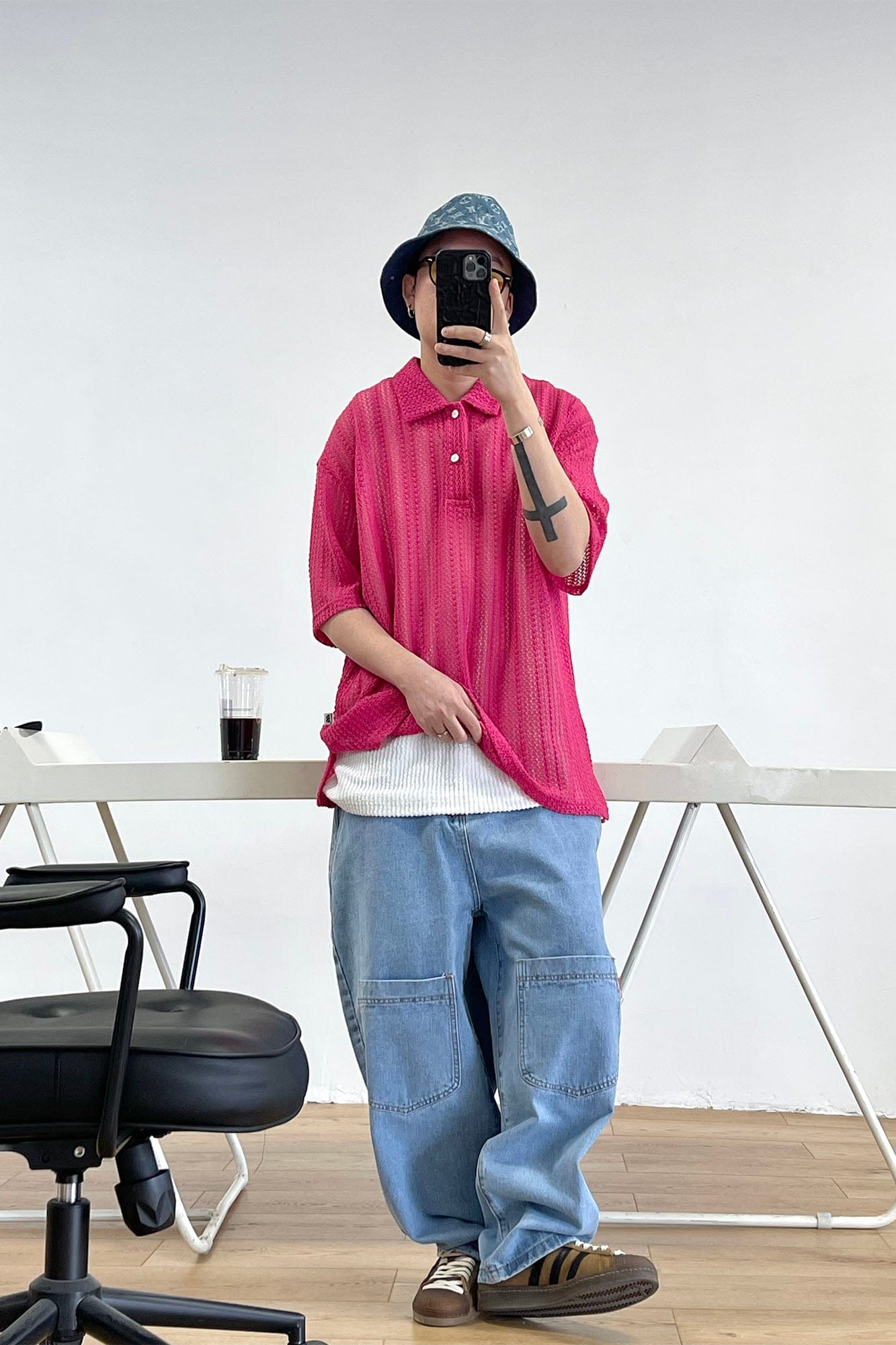 ME DA IGUAL Crochet Polo Oversized T-Shirt, premium urban and streetwear designers apparel on PROJECTISR.com, ME DA IGUAL