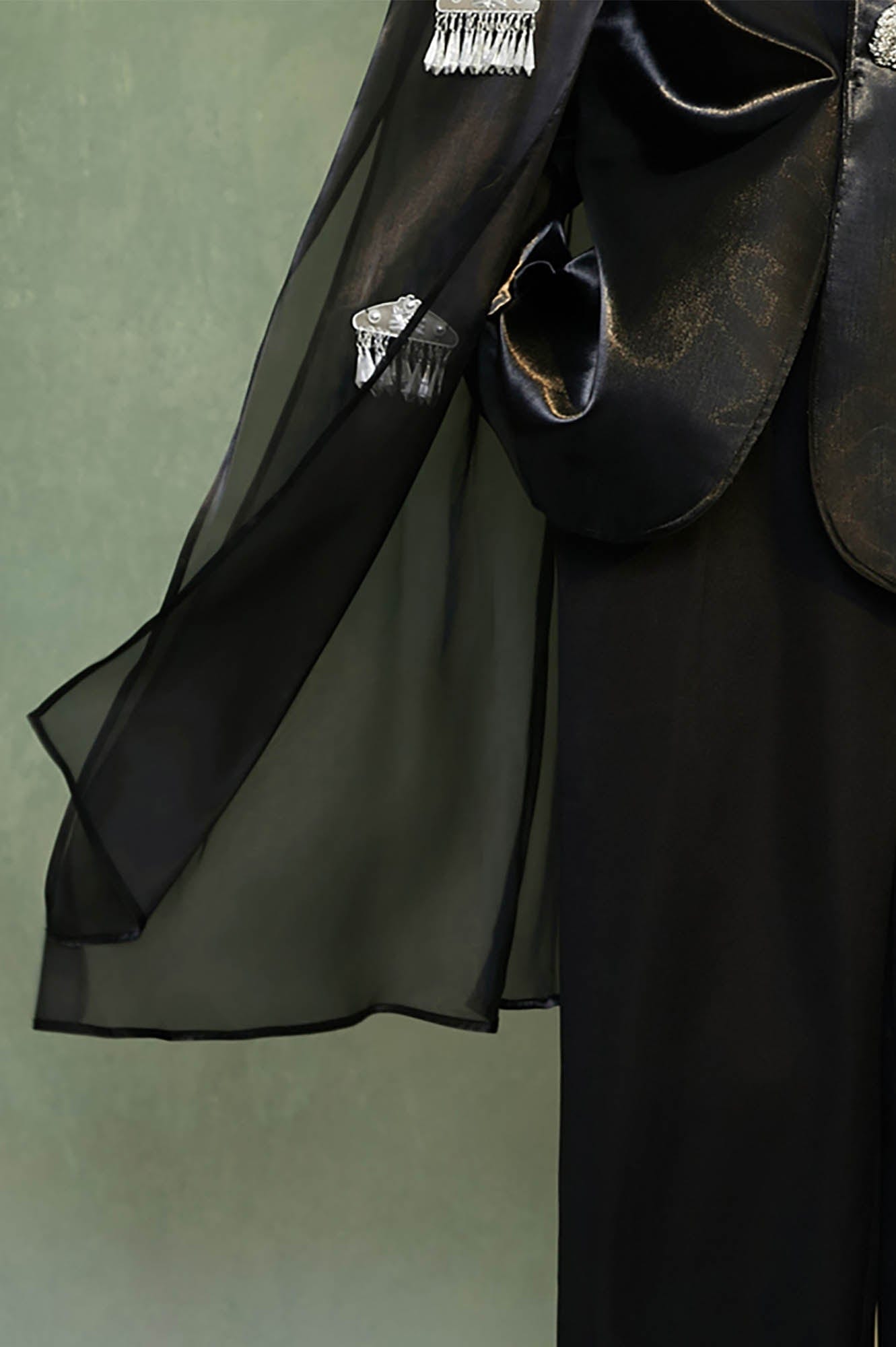 JIECHI Sheer Tassel Layered Tribal Blazer, premium urban and streetwear designers apparel on PROJECTISR.com, JIECHI
