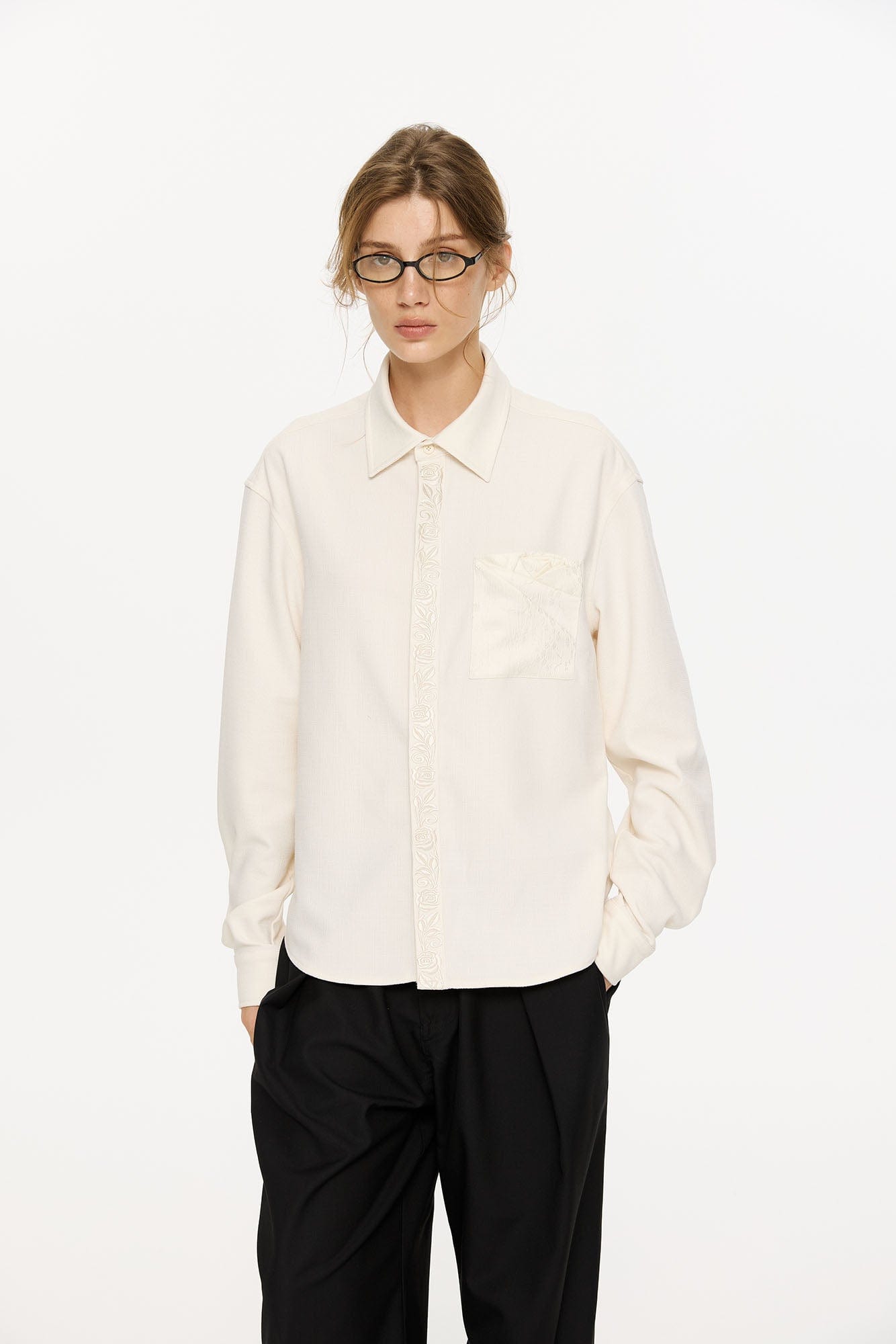 KREATE Floral Jacquard Trim Pocket Shirt, premium urban and streetwear designers apparel on PROJECTISR.com, KREATE