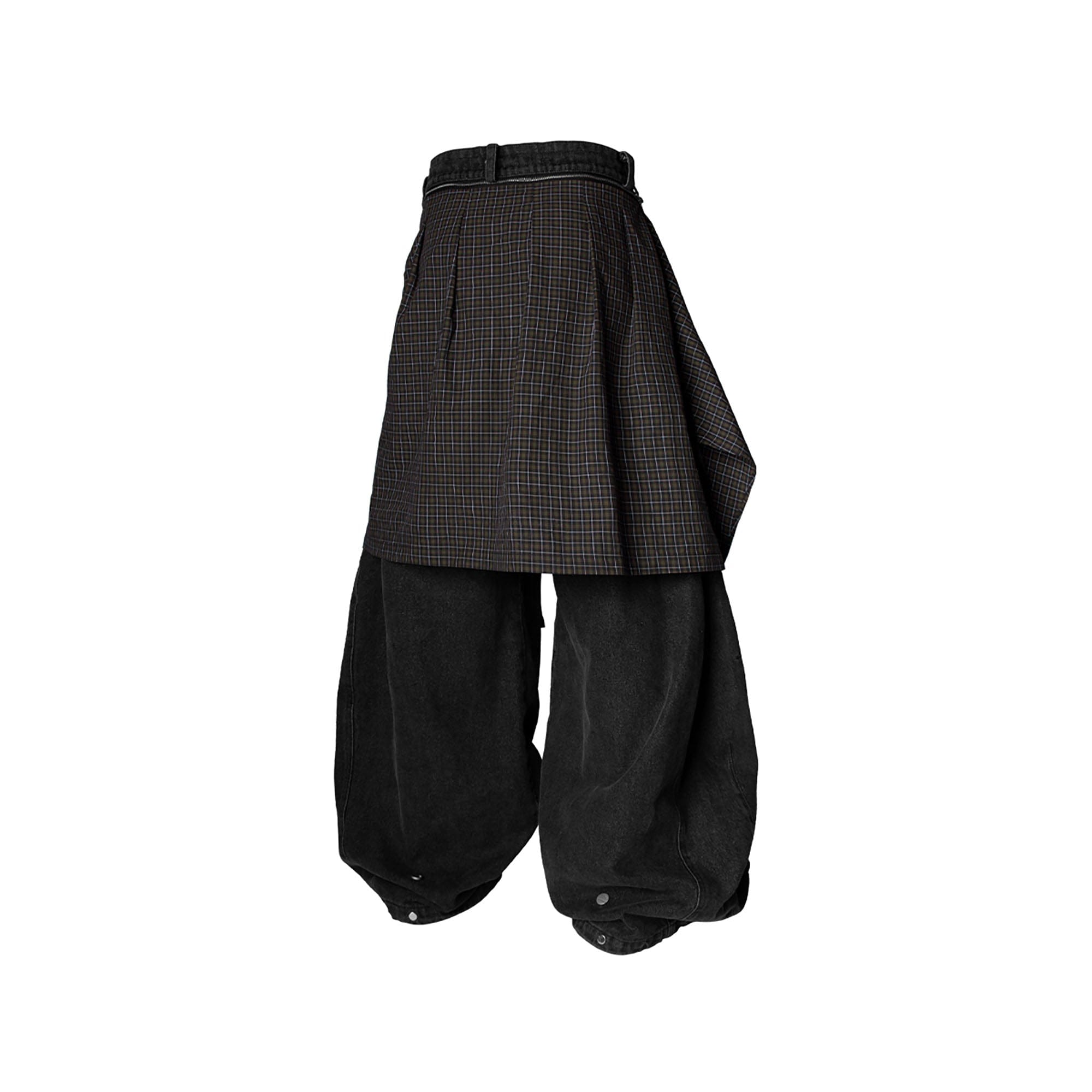 RELABEL Detachable Drape Drawstring Baggy Jeans Black, premium urban and streetwear designers apparel on PROJECTISR.com, RELABEL