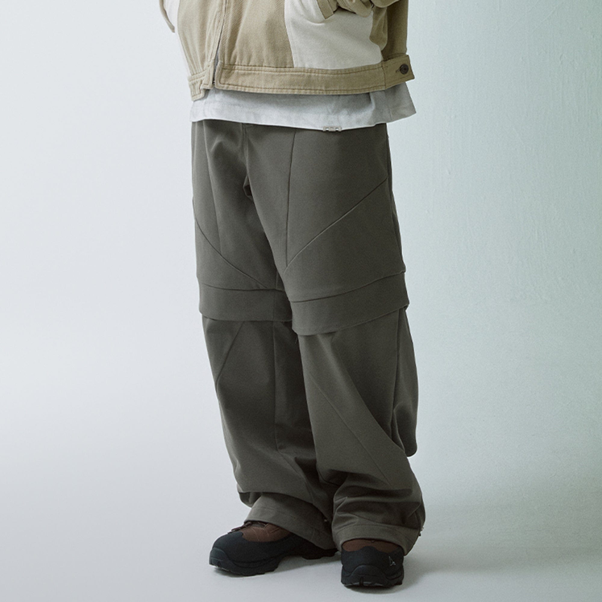 F2CE Modern Deconstructed Double-Knee Rivet Pants, premium urban and streetwear designers apparel on PROJECTISR.com, F2CE