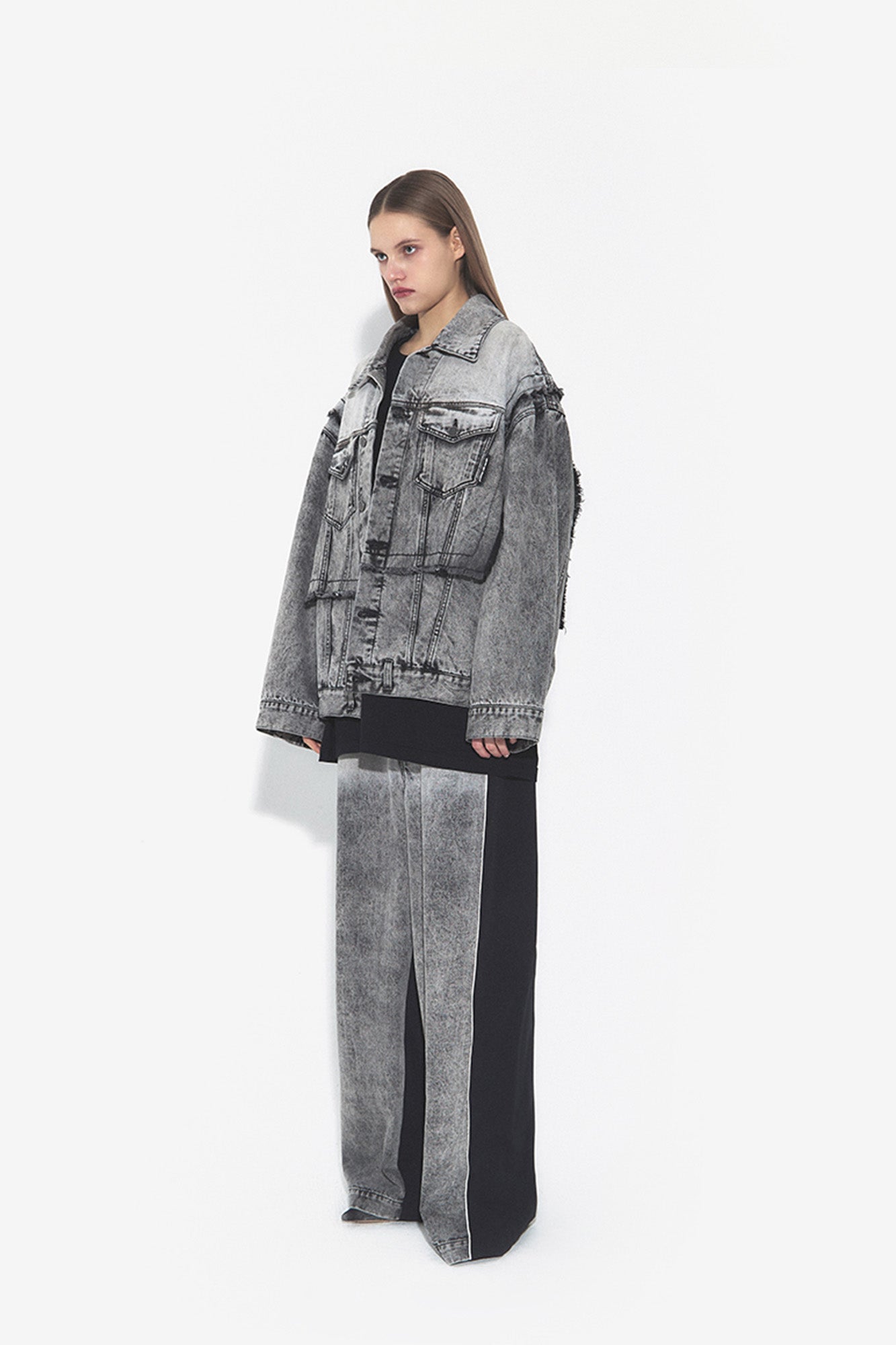 VANN VALRENCE Structural Panel Acid-Washed Oversized Denim Jacket, premium urban and streetwear designers apparel on PROJECTISR.com, VANN VALRENCE