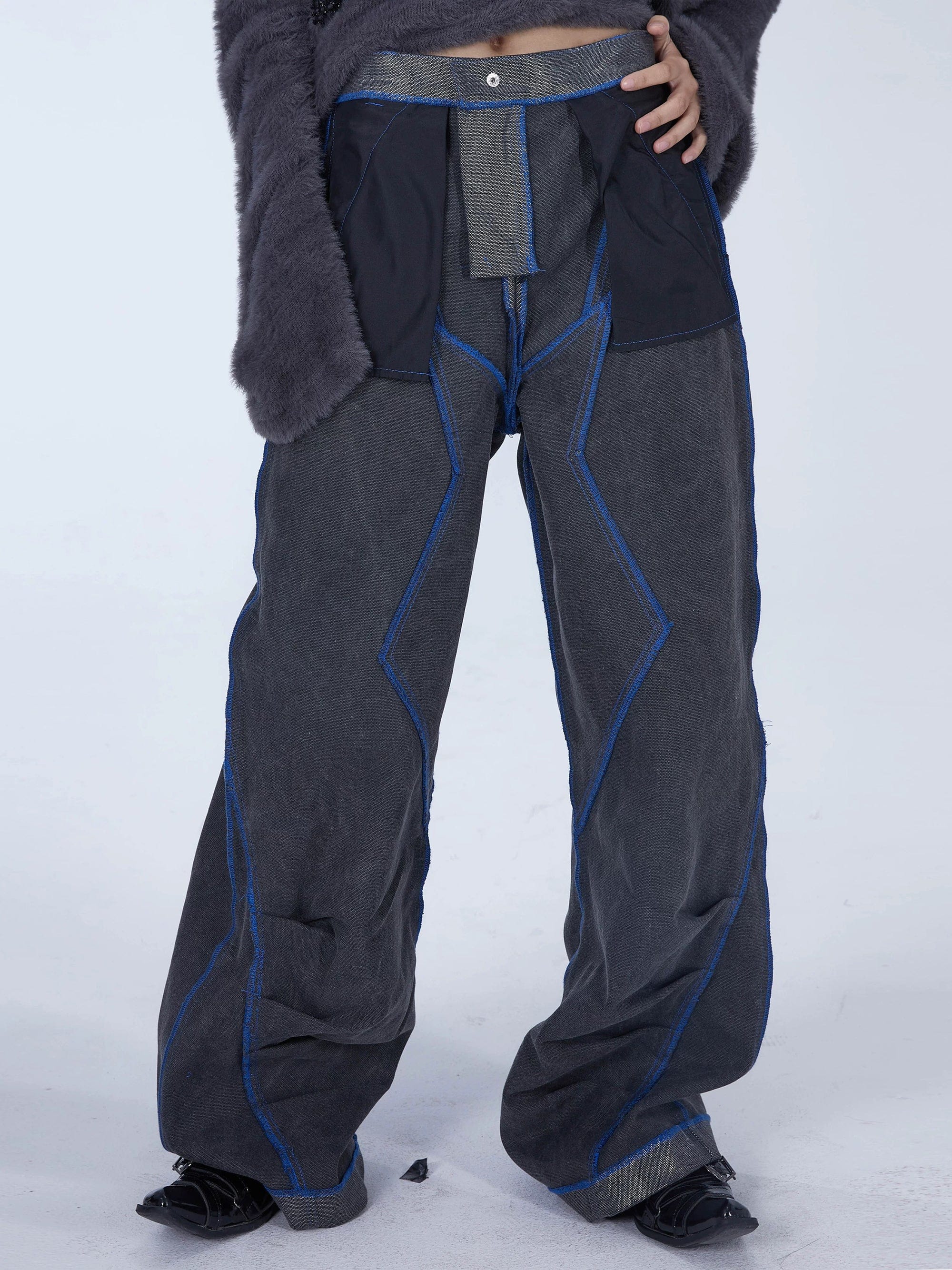 EMBRYO Deconstructed Reversible Pants, premium urban and streetwear designers apparel on PROJECTISR.com, EMBRYO
