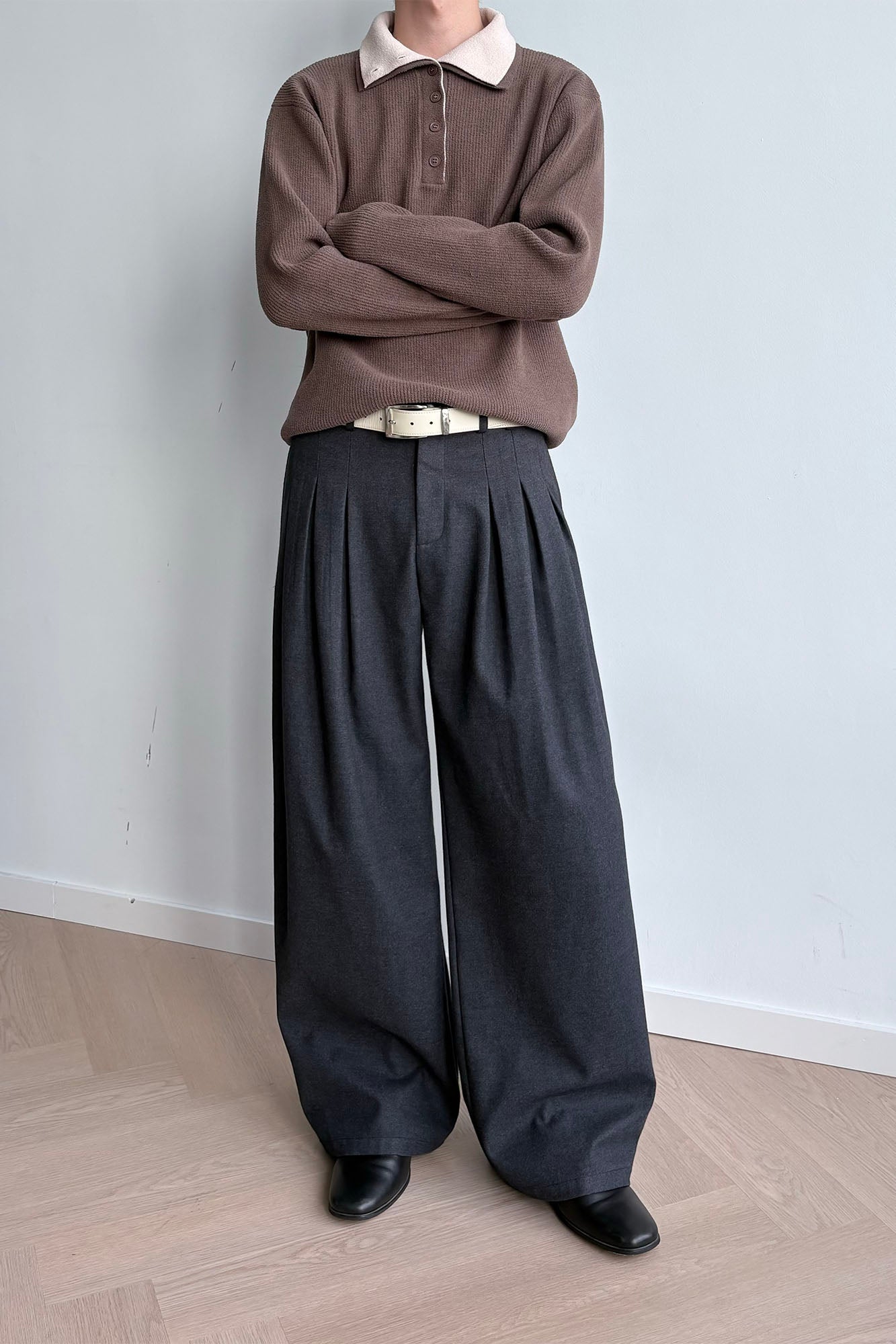 KREATE Triple-Pleat Wide-Leg Trousers, premium urban and streetwear designers apparel on PROJECTISR.com, KREATE