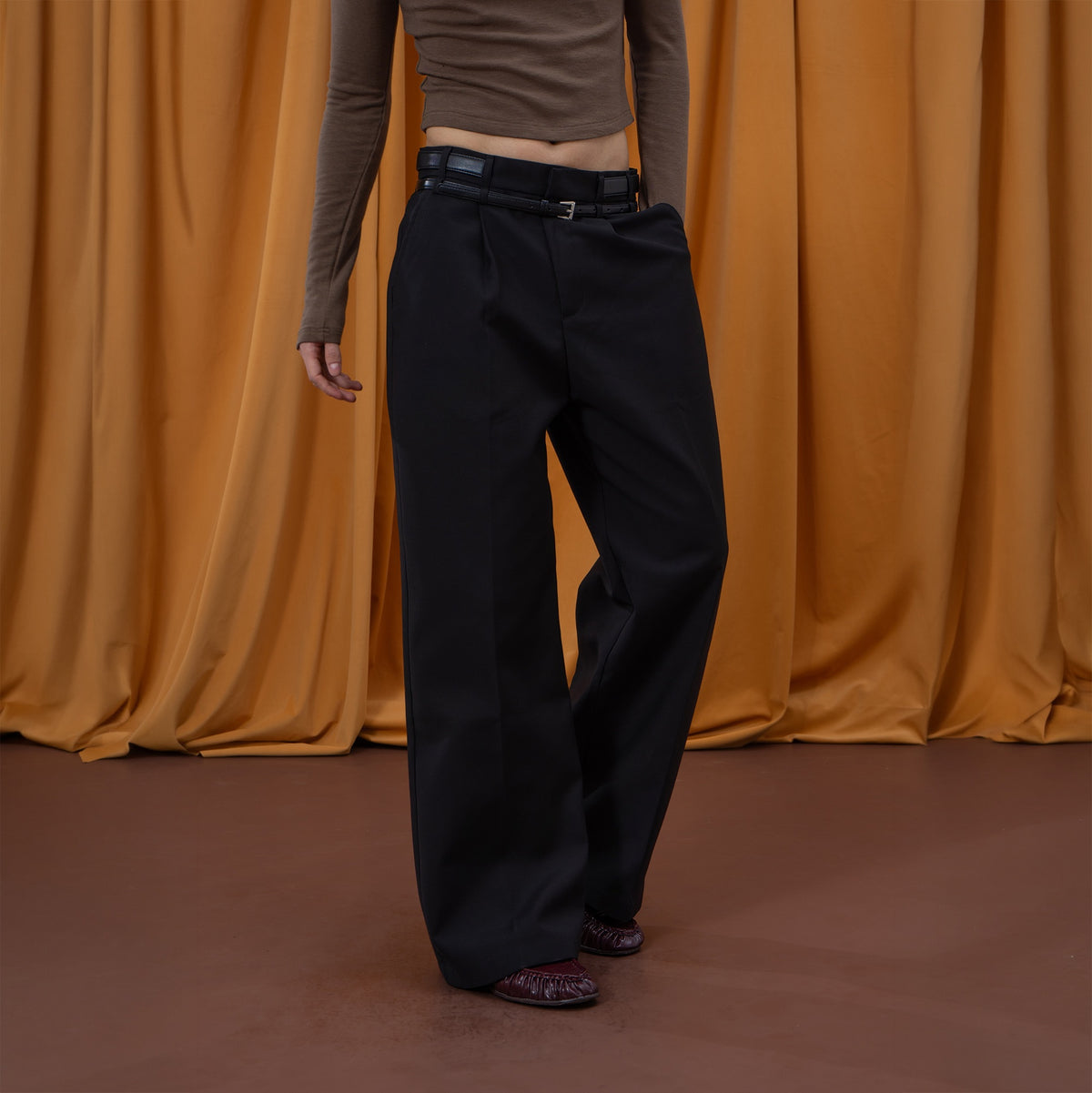 CLP Double-Belted Wide-Leg Trousers