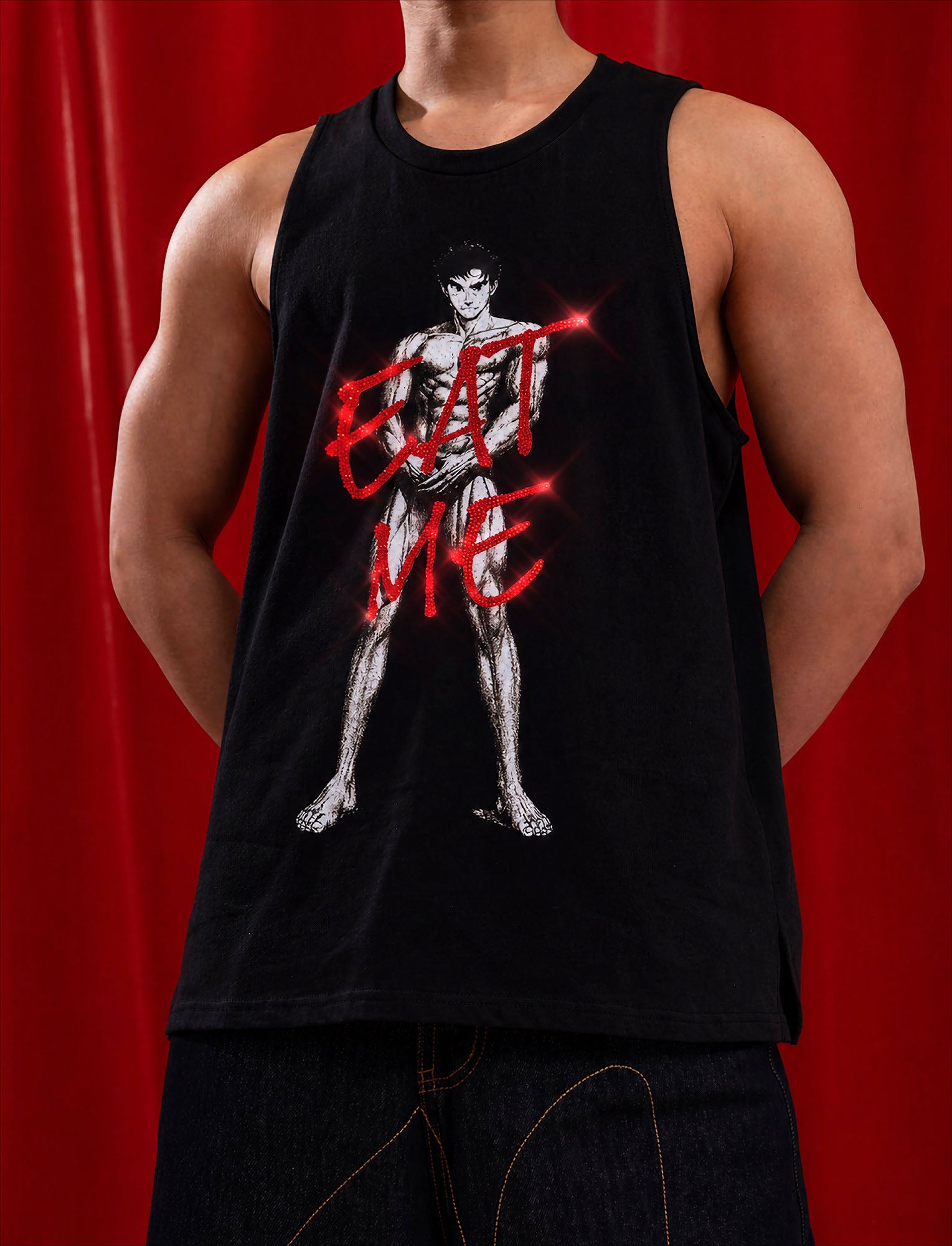 CLP Diamond Eat Me Graphic Tank Top, premium urban and streetwear designers apparel on PROJECTISR.com, CLP