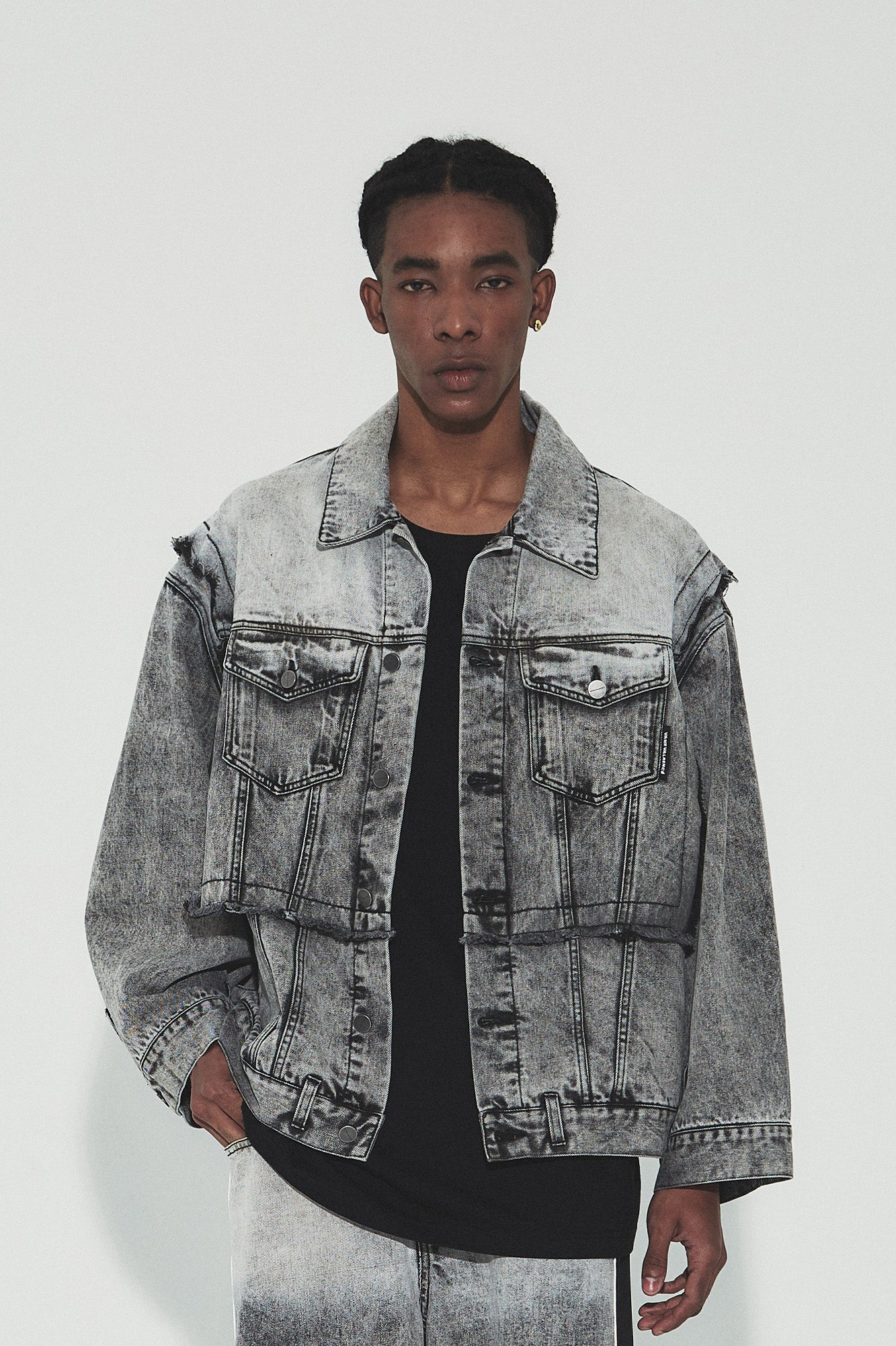 VANN VALRENCE Structural Panel Acid-Washed Oversized Denim Jacket, premium urban and streetwear designers apparel on PROJECTISR.com, VANN VALRENCE