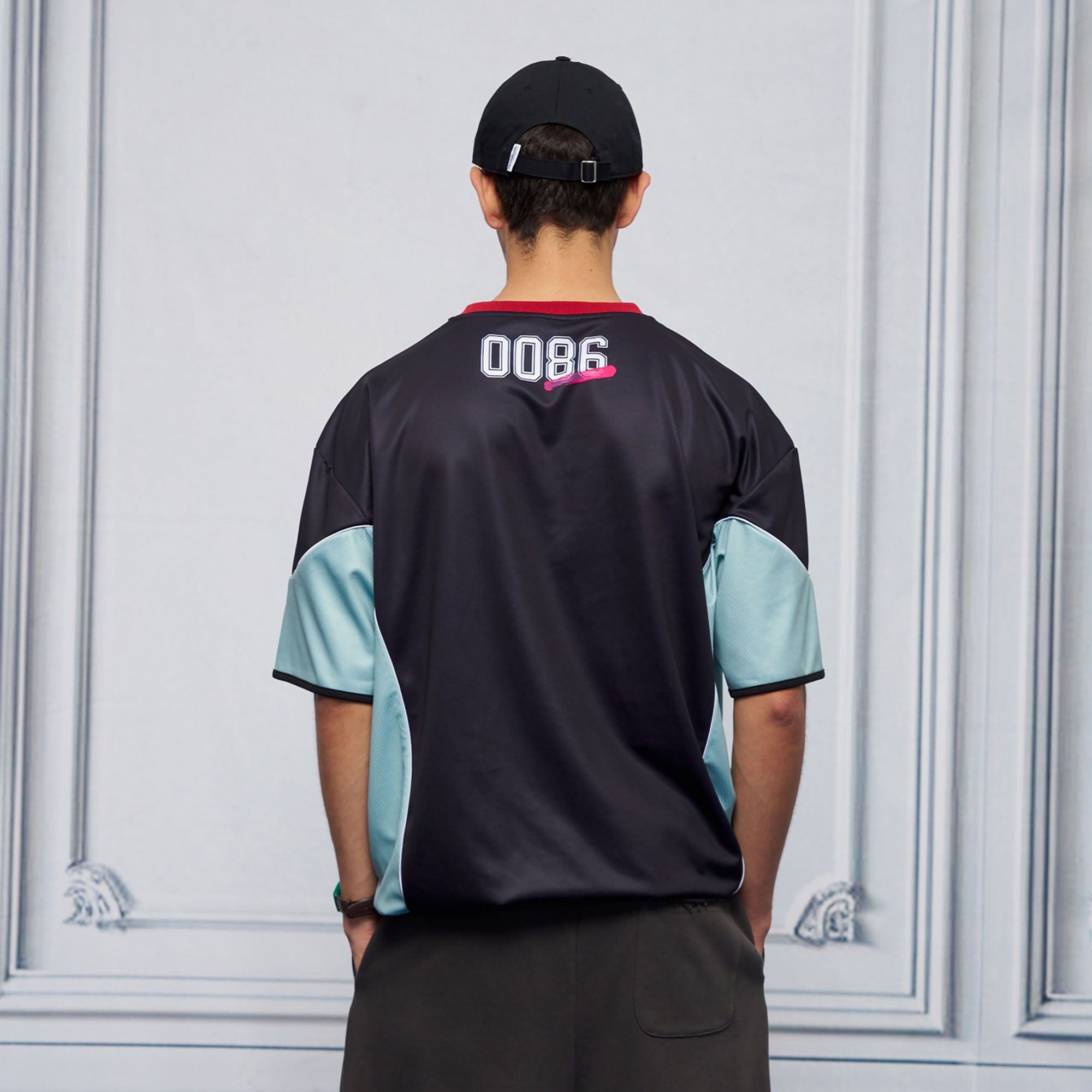 UNLIMITED MOTE x glucose by RMK Contrast Spliced Drawstring Hem Jersey, premium urban and streetwear designers apparel on PROJECTISR.com, UNLIMITED MOTE