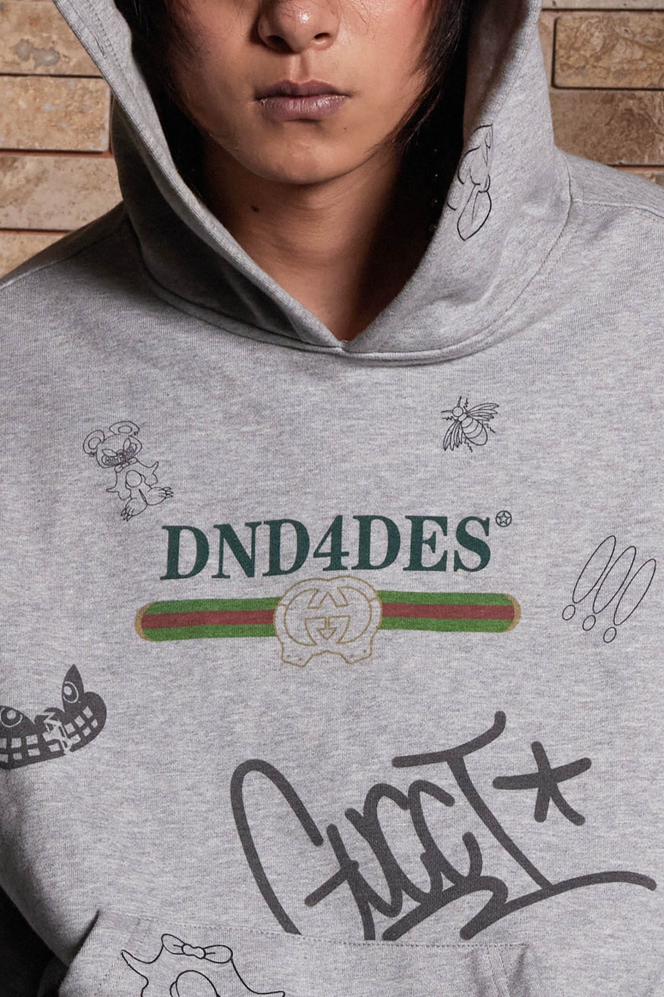 DND4DES Graffiti Bootleg Oversized Hoodie, premium urban and streetwear designers apparel on PROJECTISR.com, DND4DES