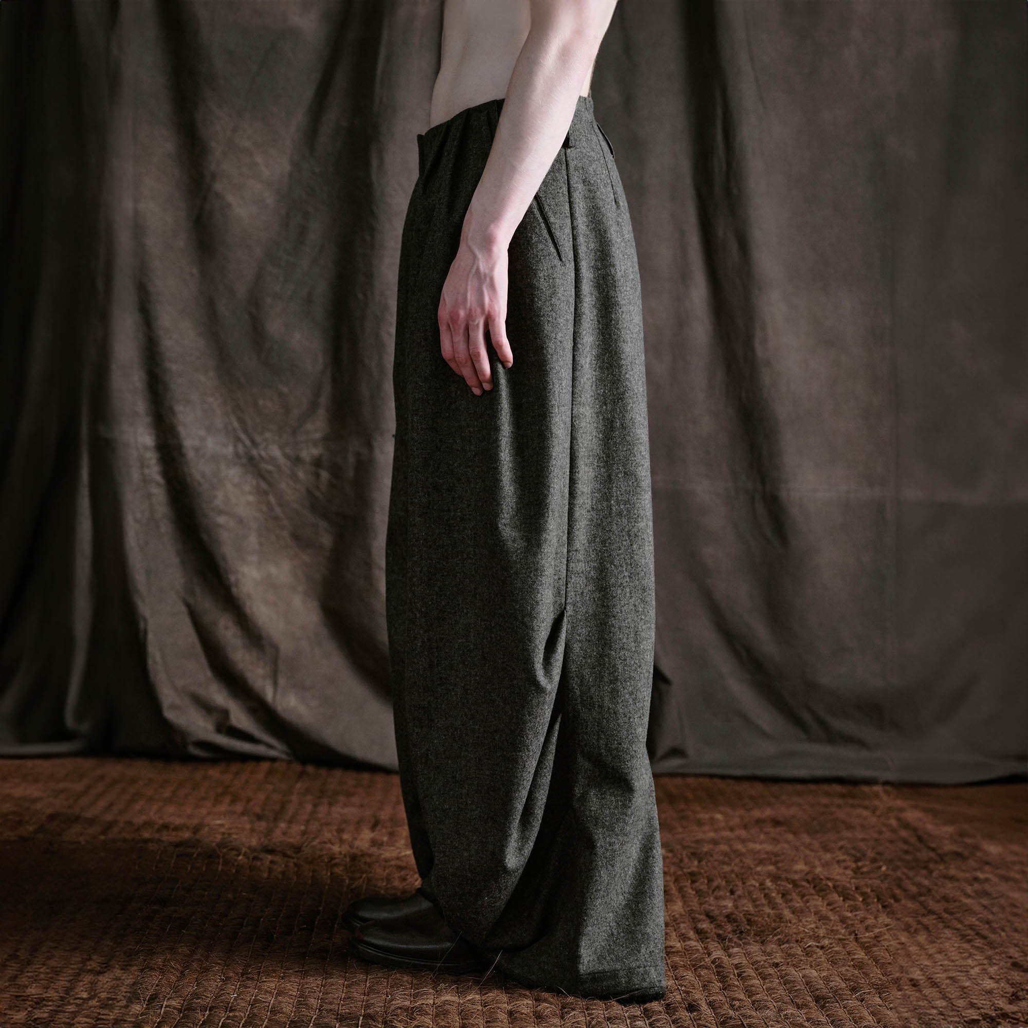 ILNya Nieternite Nifutur Crinkled Wool-Blend Voluminous Trousers, premium urban and streetwear designers apparel on PROJECTISR.com, ILNya Nieternite Nifutur