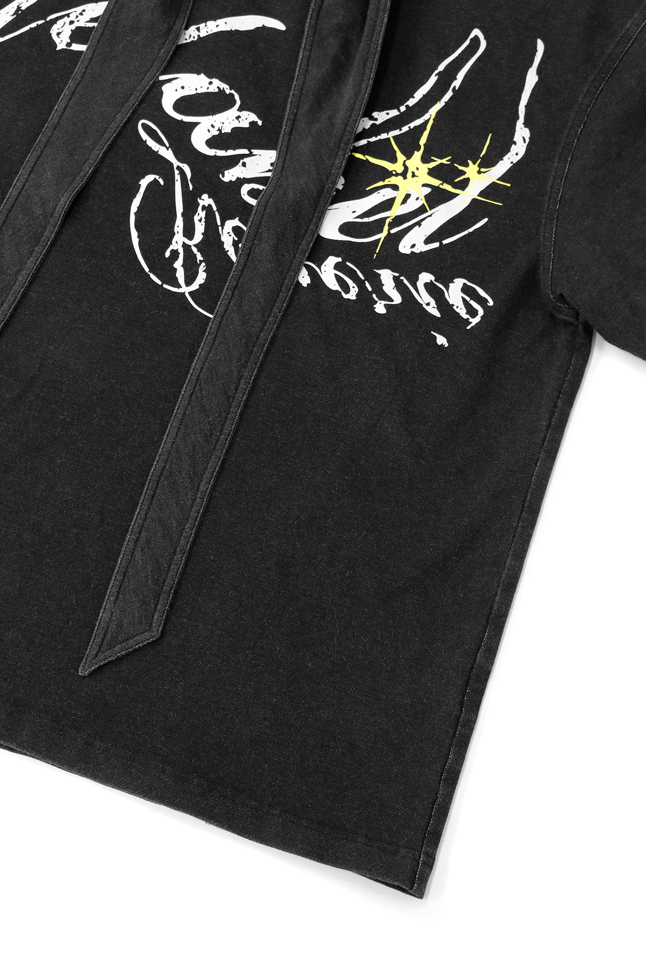 RELABEL Detachable Hood Washed Denim Tee, premium urban and streetwear designers apparel on PROJECTISR.com, RELABEL