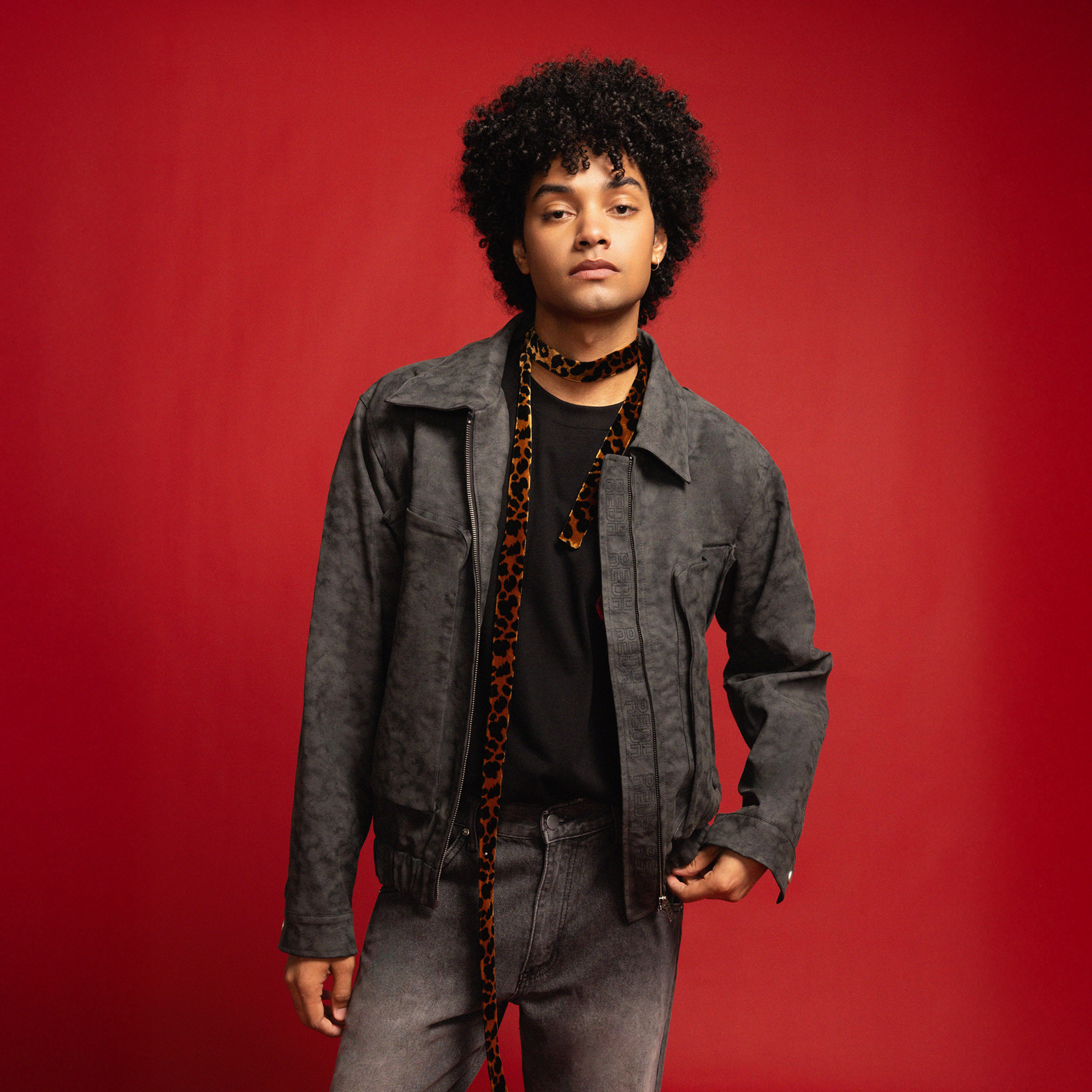 REDH Washed Faux Leather Cropped Blouson