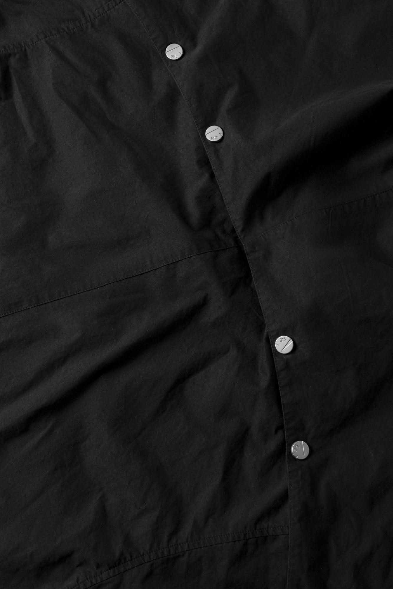 RELABEL Detachable Hood Beaded Ruched Shirt Black, premium urban and streetwear designers apparel on PROJECTISR.com, RELABEL