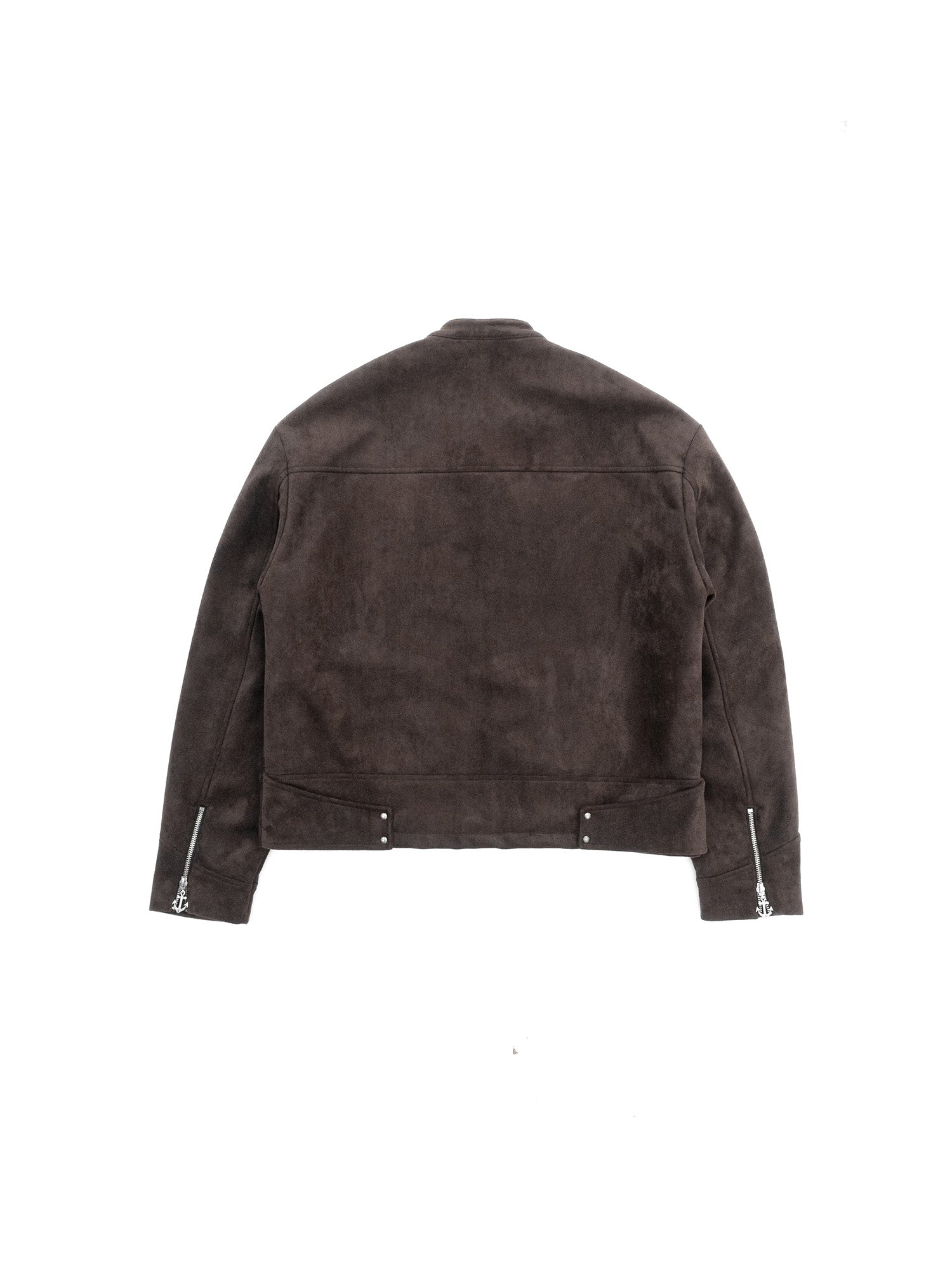 IN EXISTENCE Paneled Faux Suede Rivet Biker Jacket