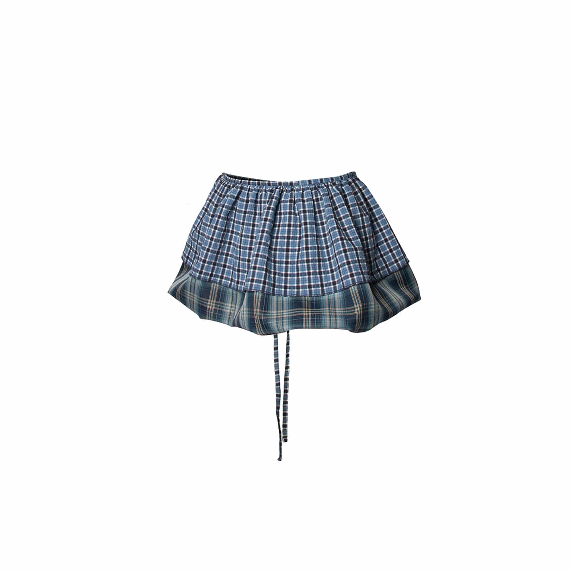 RELABEL Multi-Wear Plaid Layered Draped Skirt, premium urban and streetwear designers apparel on PROJECTISR.com, RELABEL