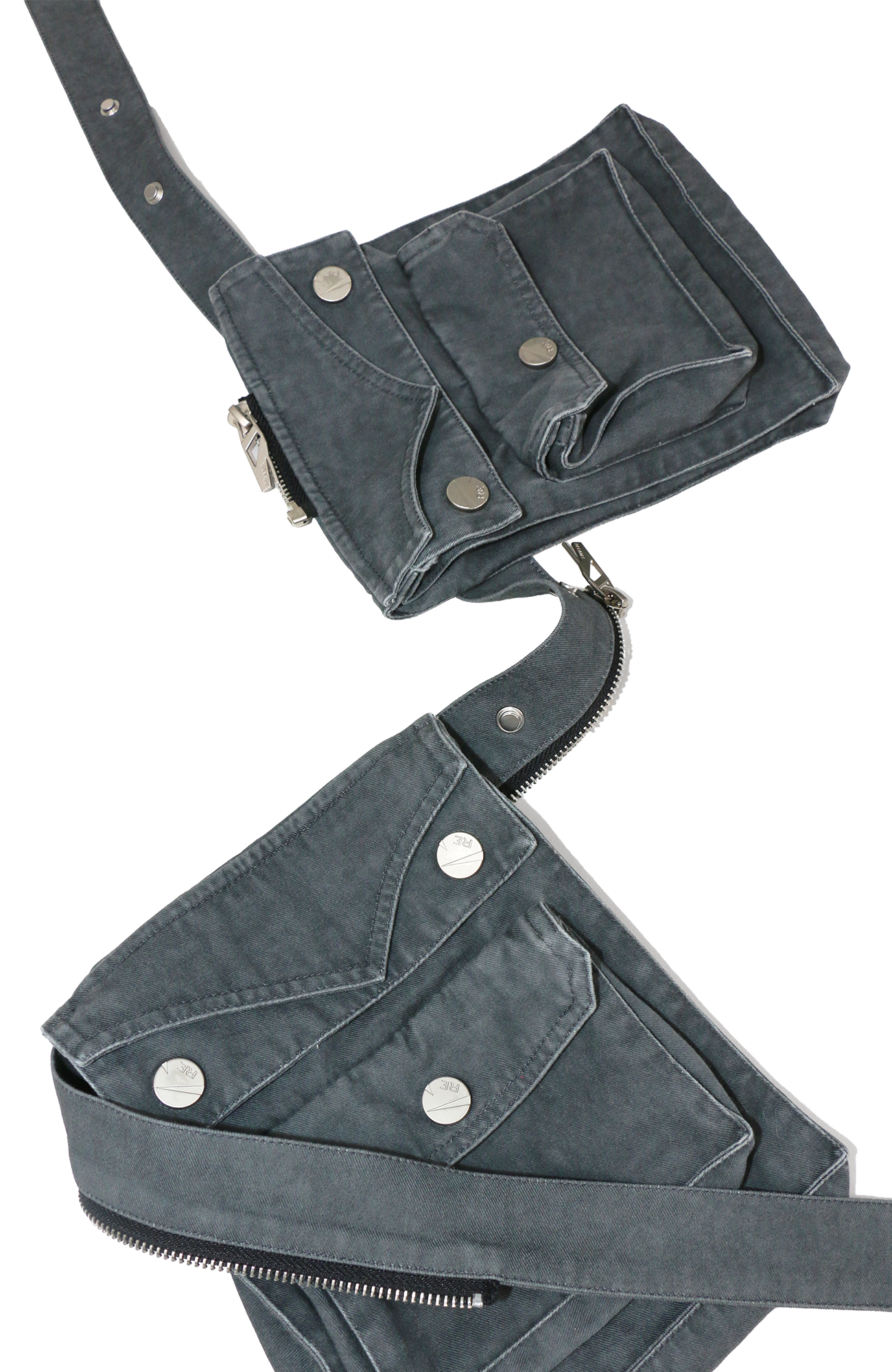 RELABEL Detachable Adjustable Zippered Denim Belt Bag
