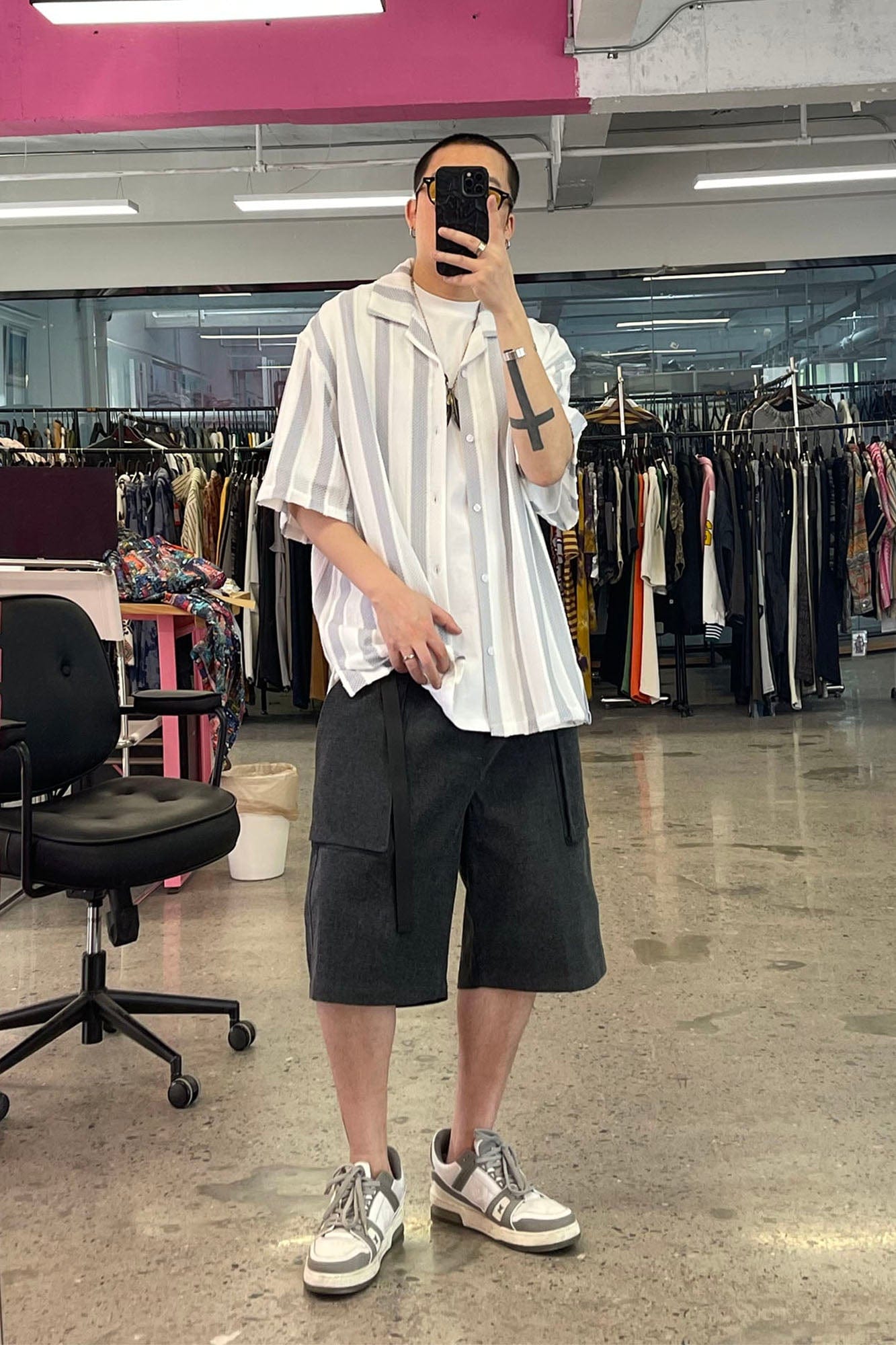 ME DA IGUAL Ethnic Embroidery Belted Shorts, premium urban and streetwear designers apparel on PROJECTISR.com, ME DA IGUAL