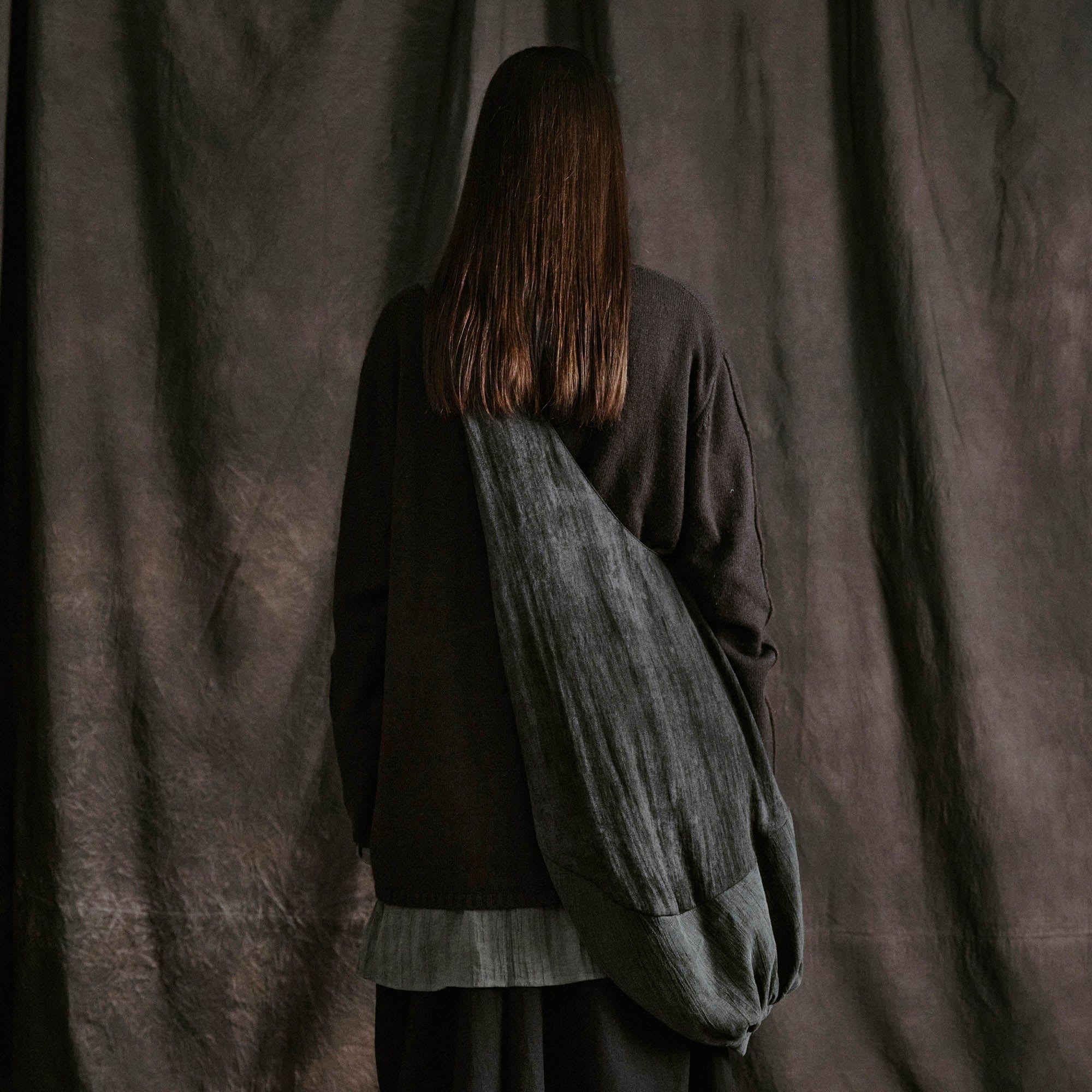 ILNya Nieternite Nifutur Draped Crescent Oversized Tote, premium urban and streetwear designers apparel on PROJECTISR.com, ILNya Nieternite Nifutur