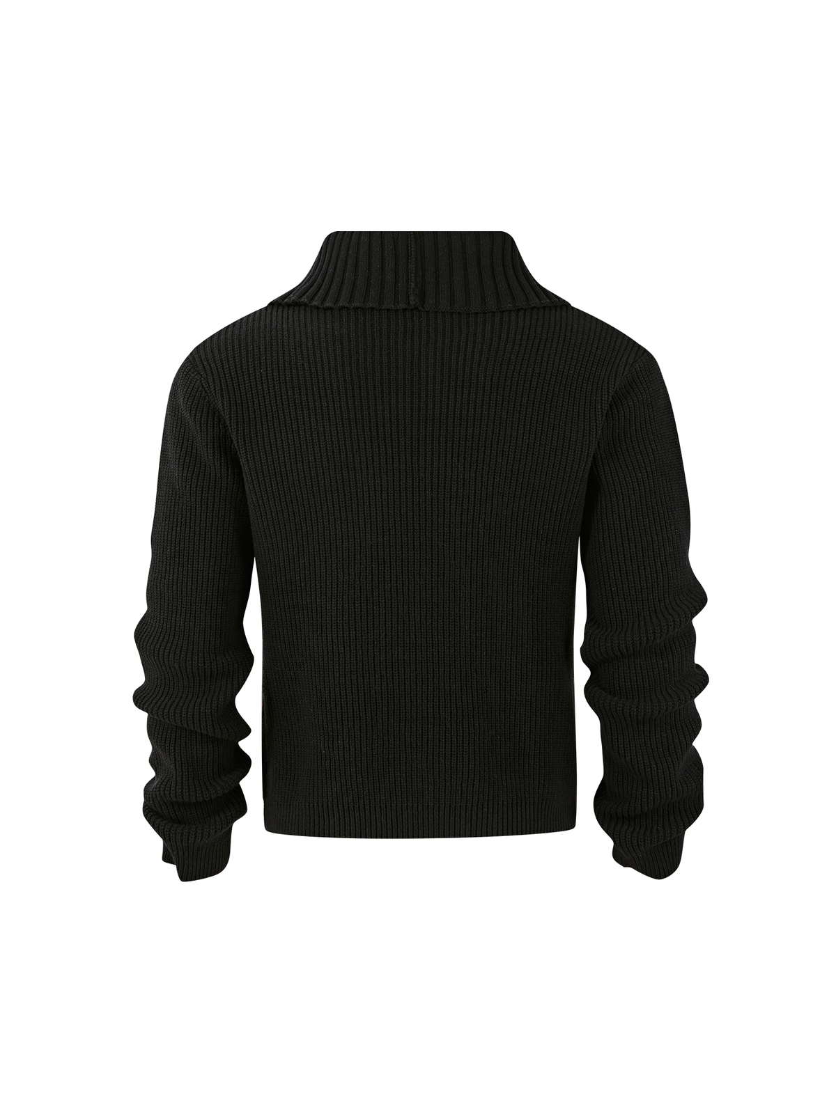 KREATE Asymmetrical Collar Ribbed Open-Front Sweater