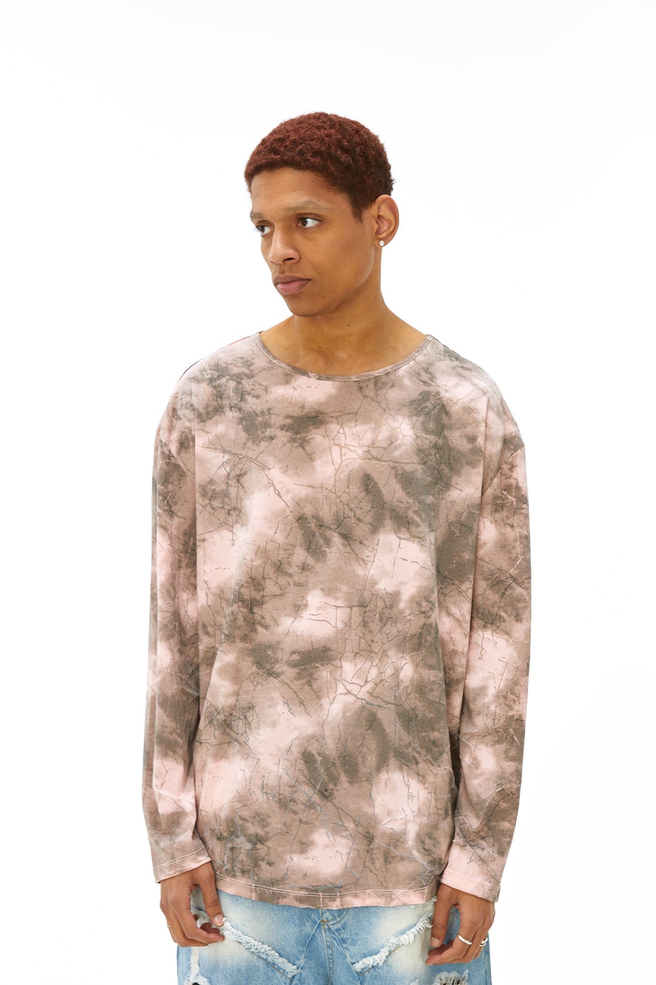 VANN VALRENCE Distressed Tie-Dye Oversized T-Shirt, premium urban and streetwear designers apparel on PROJECTISR.com, VANN VALRENCE