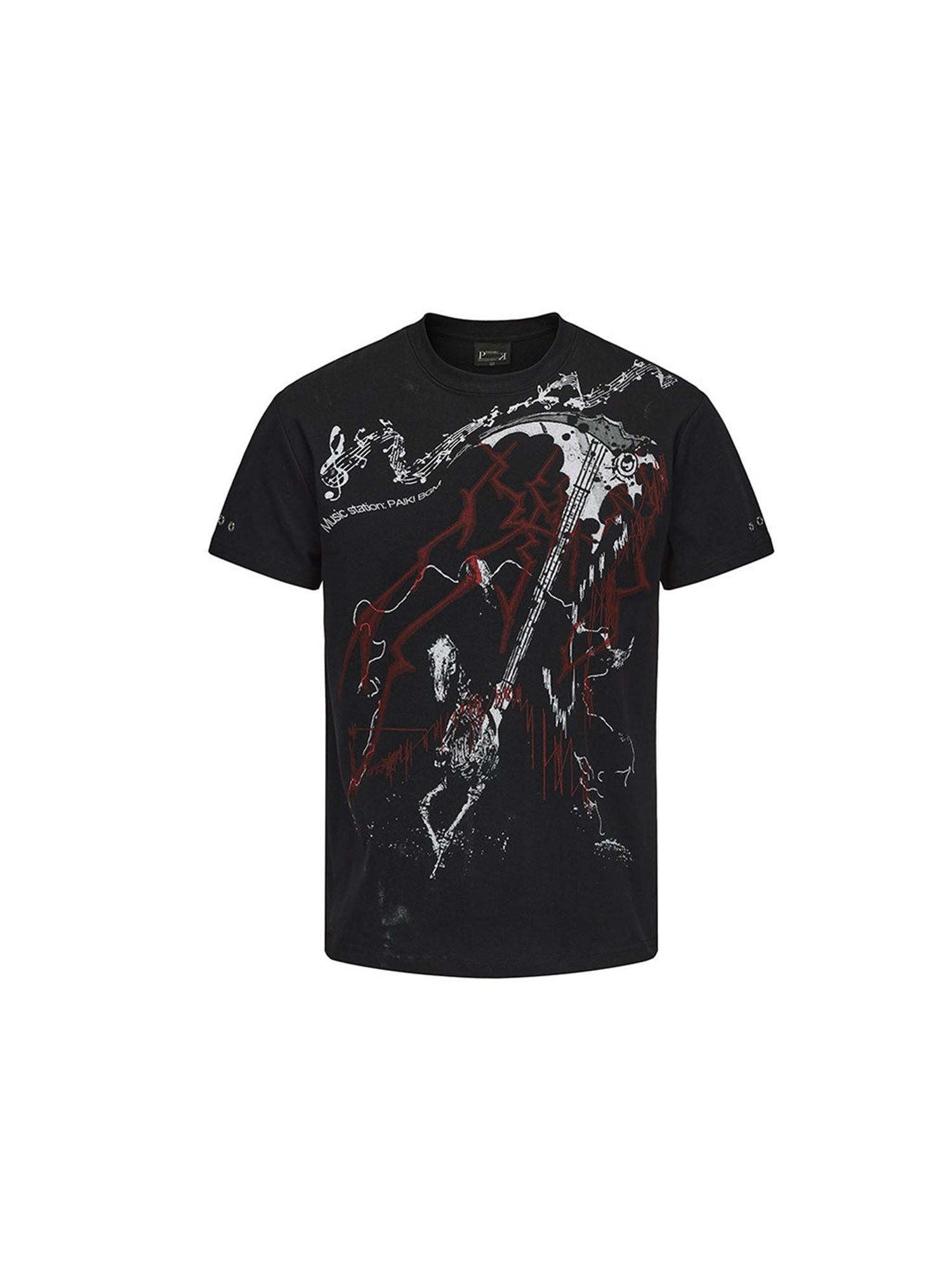 PAIKI Punk Scythe String Graphic T-Shirt