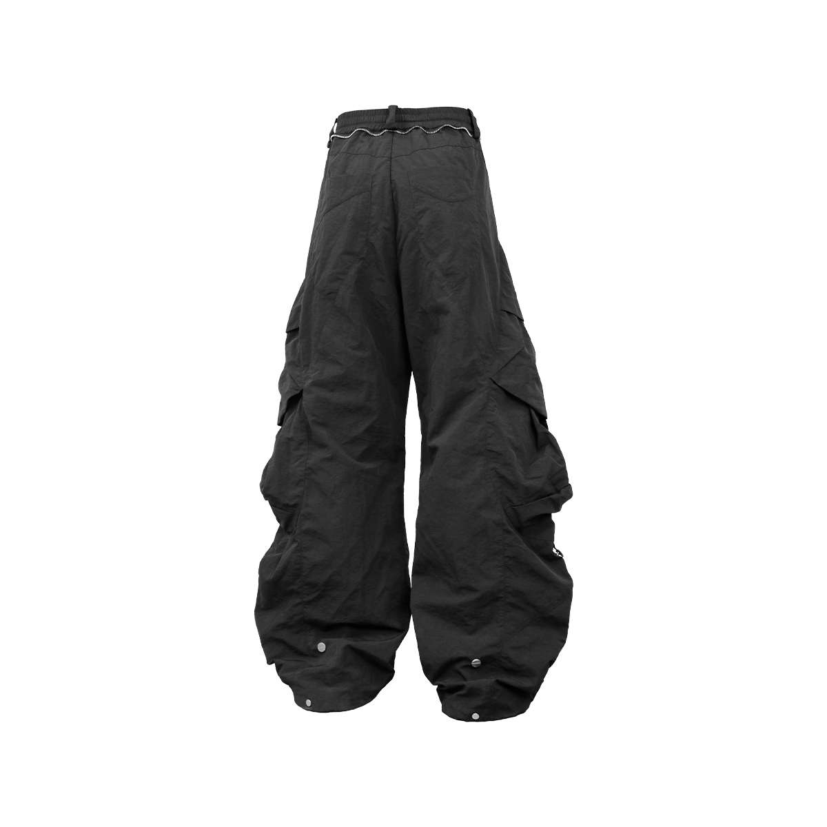 RELABEL Waterproof Nylon Drawstring Oversized Cargo Black, premium urban and streetwear designers apparel on PROJECTISR.com, RELABEL