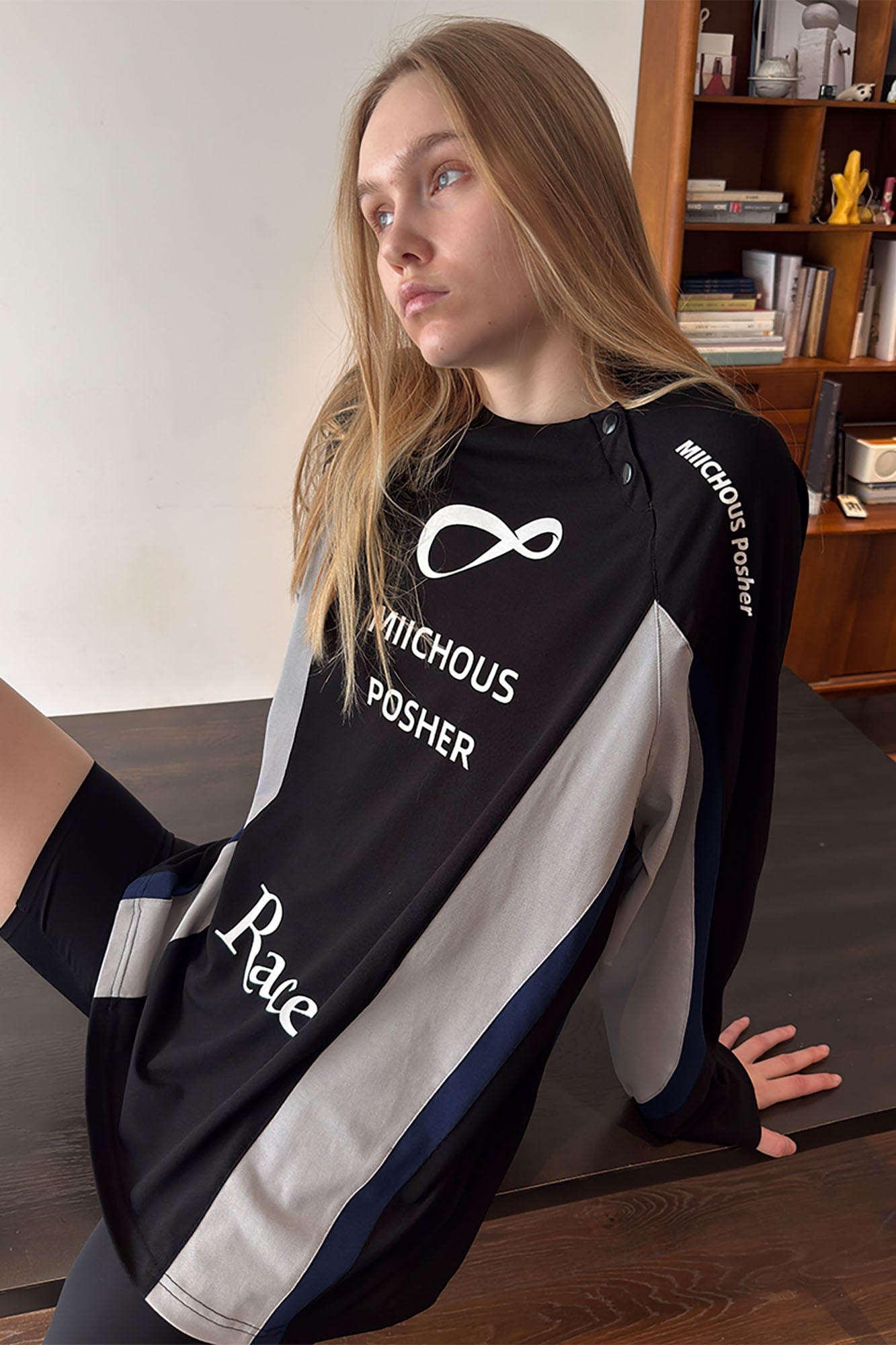 MIICHOUS Contrast Spliced Racing UV Protection Long-Sleeve Tee