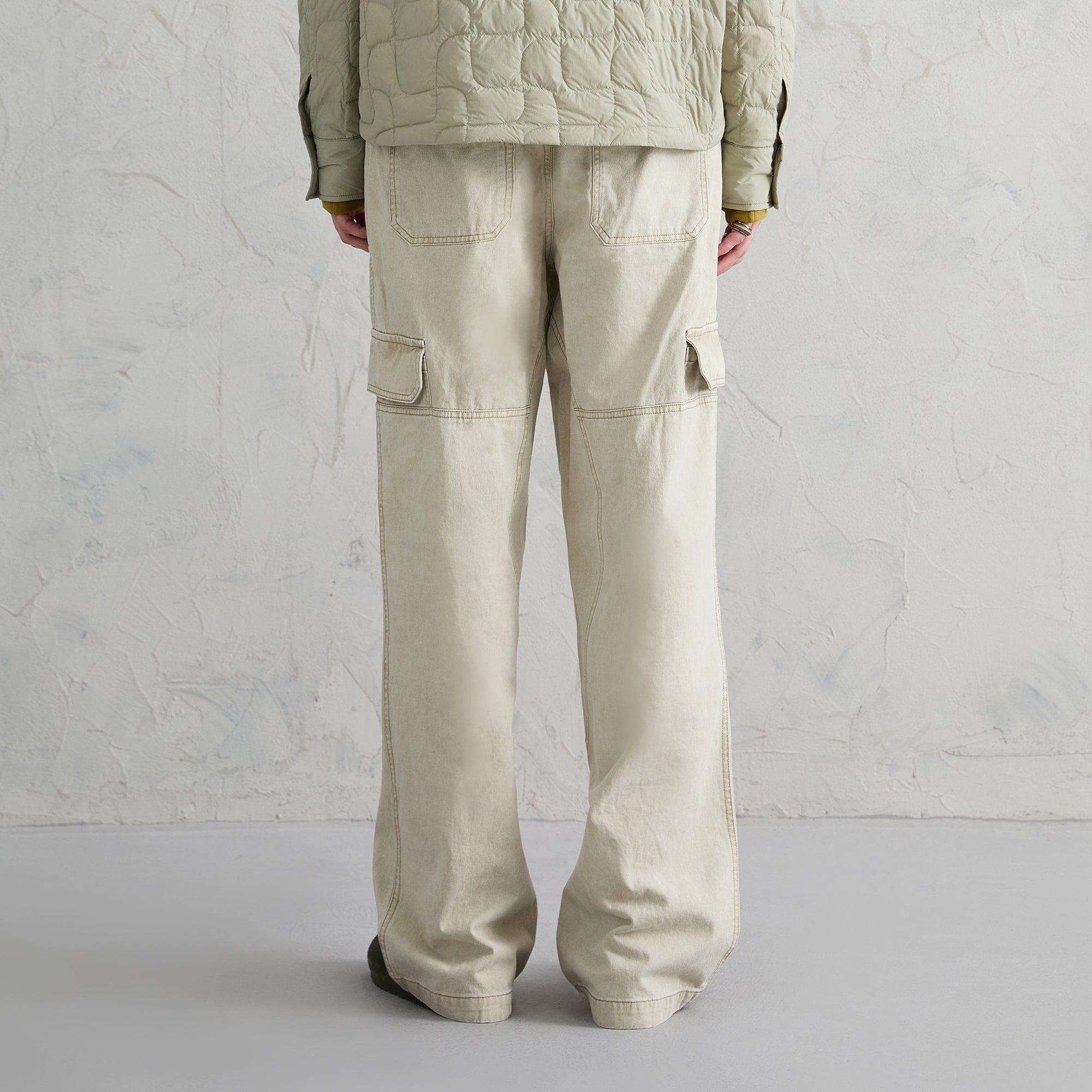 ORGANIC EMOTION Deconstructed Layered-pocket Button Pants, premium urban and streetwear designers apparel on PROJECTISR.com, ORGANIC EMOTION