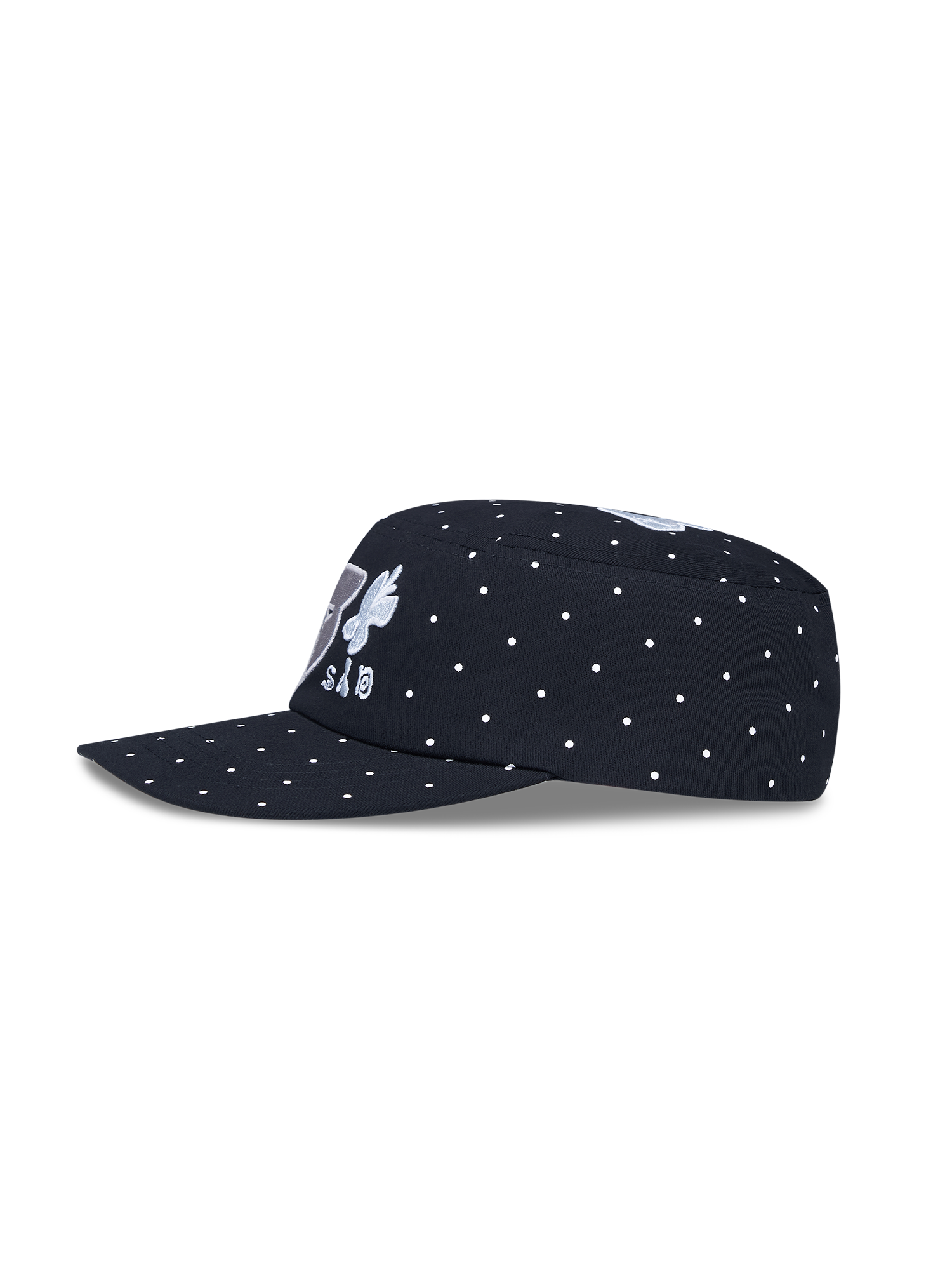 SANB Polka Dot Embroidered Pillbox Hat