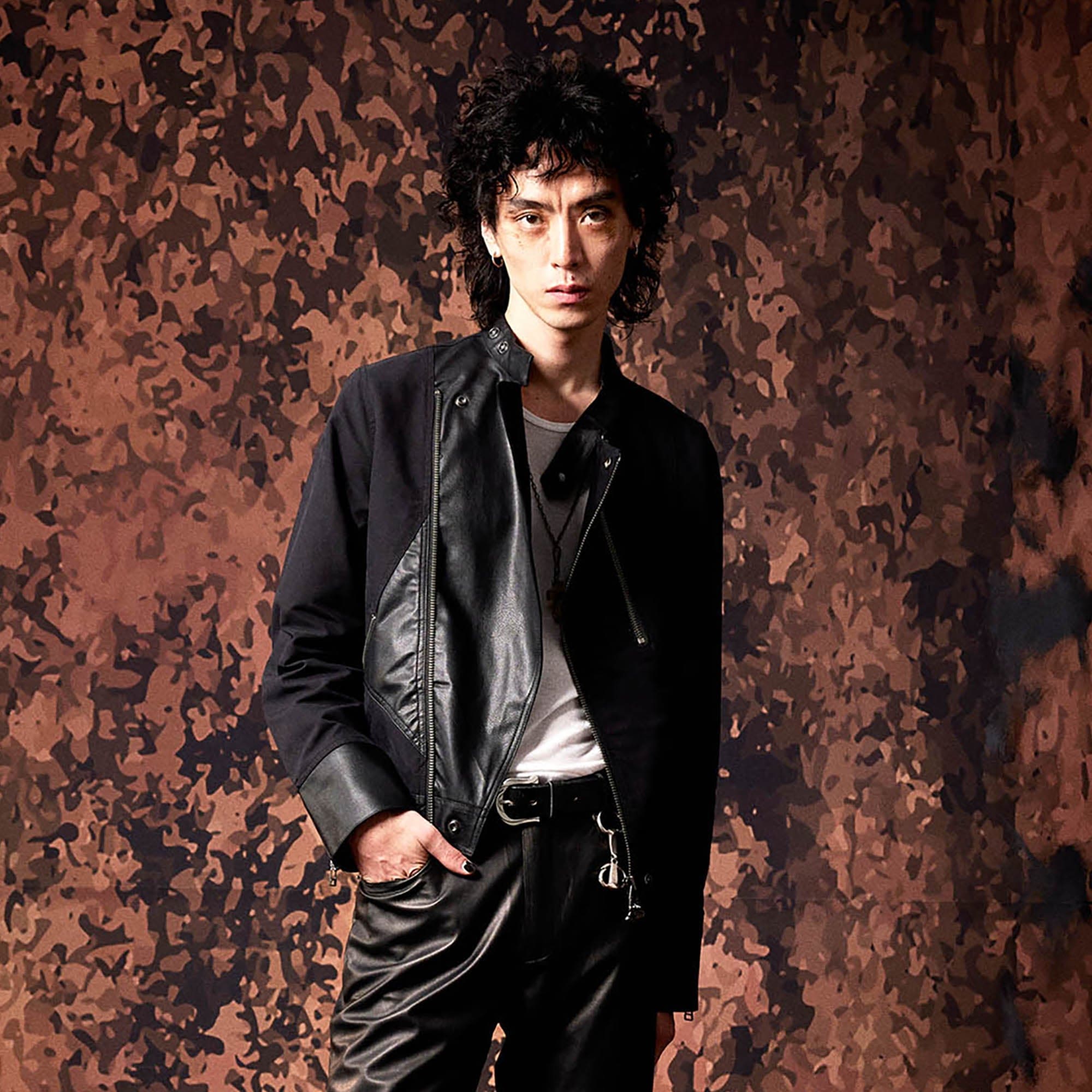 IN EXISTENCE Multi-Zip Asymmetrical Spliced Leather Biker Jacket, premium urban and streetwear designers apparel on PROJECTISR.com, IN EXISTENCE
