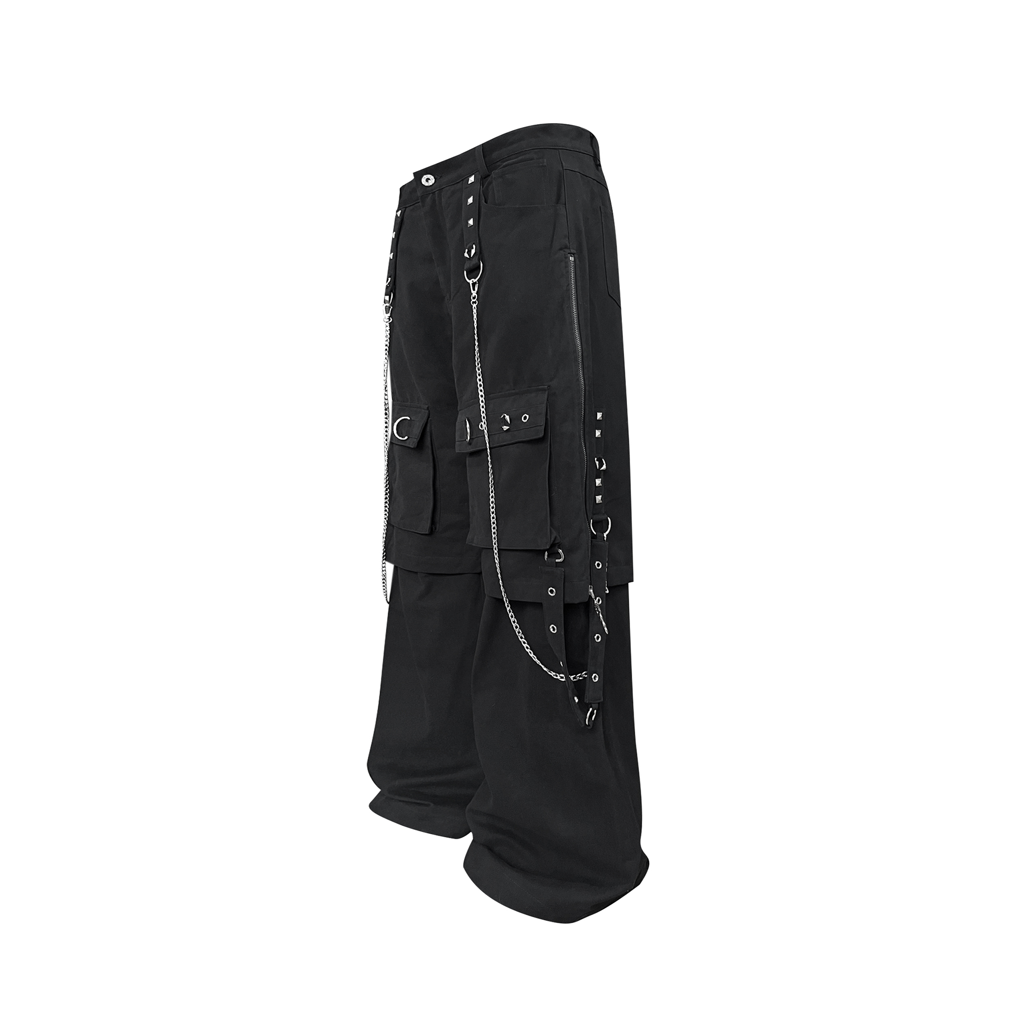 TH4SWE Punk Chain-Strap Cargo Pants