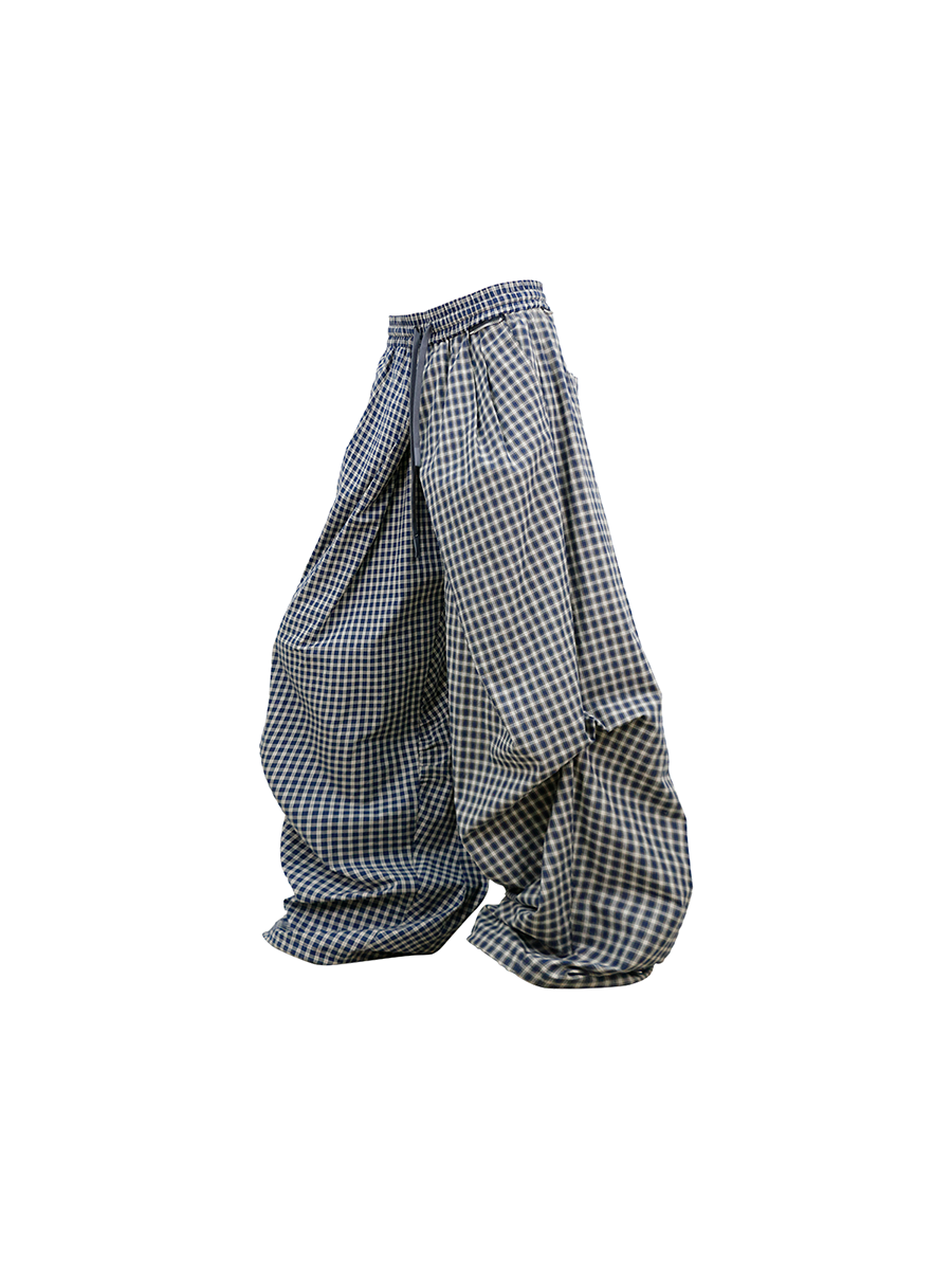 RELABEL Gingham Draped Drawstring Oversized Cargo, premium urban and streetwear designers apparel on PROJECTISR.com, RELABEL