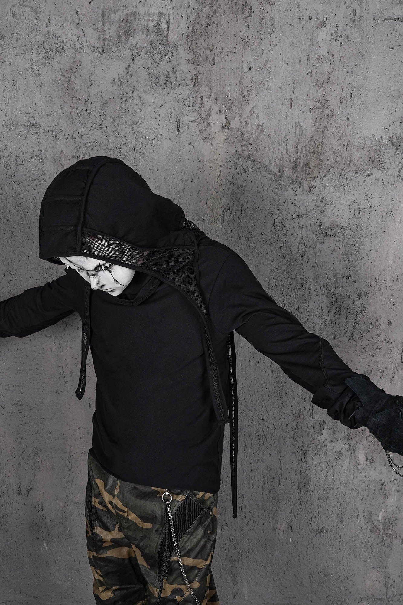 UNDERWATER Mesh-Spliced Long Strap Durag, premium urban and streetwear designers apparel on PROJECTISR.com, UNDERWATER