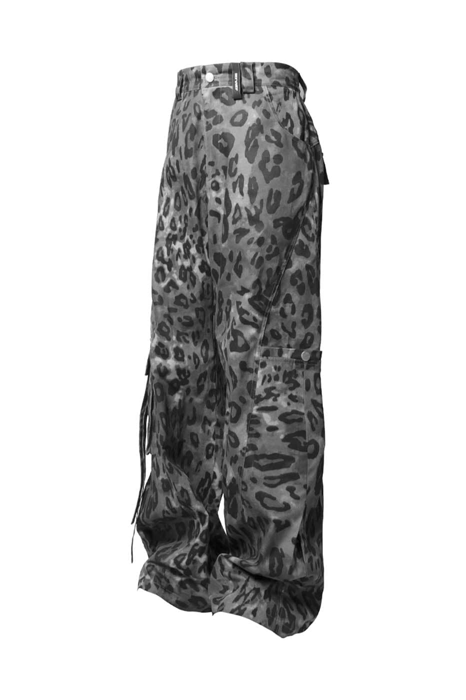 RELABEL Leopard Multi-Pocket Ribbon Cargo Pants, premium urban and streetwear designers apparel on PROJECTISR.com, RELABEL