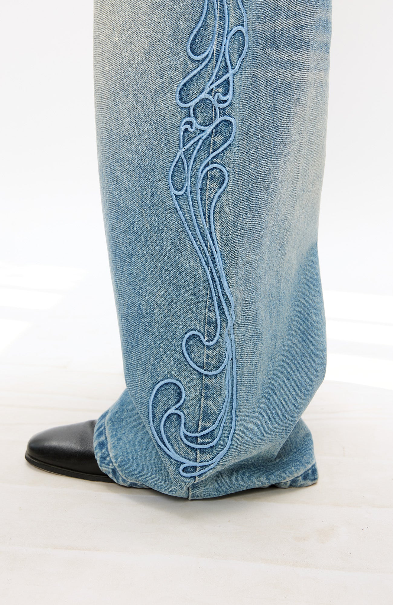 KREATE Totem Embroidered Jeans, premium urban and streetwear designers apparel on PROJECTISR.com, KREATE