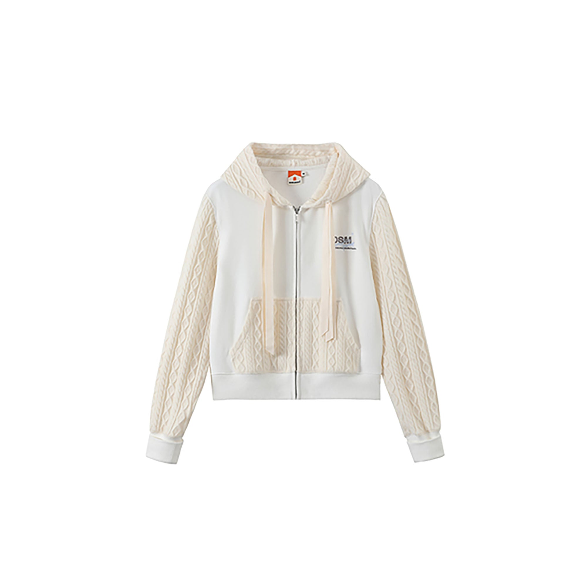 DONSMOKE Spliced Cable-Knit Zip-Up Hoodie, premium urban and streetwear designers apparel on PROJECTISR.com, DONSMOKE