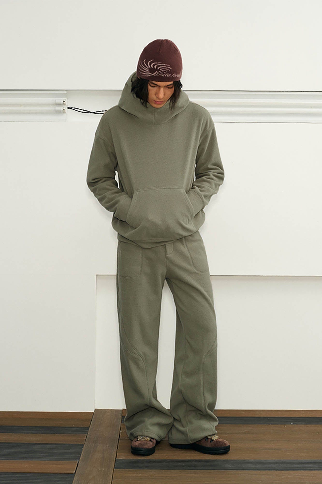 KREATE Curved Seam Thermal Wide-Leg Pants, premium urban and streetwear designers apparel on PROJECTISR.com, KREATE