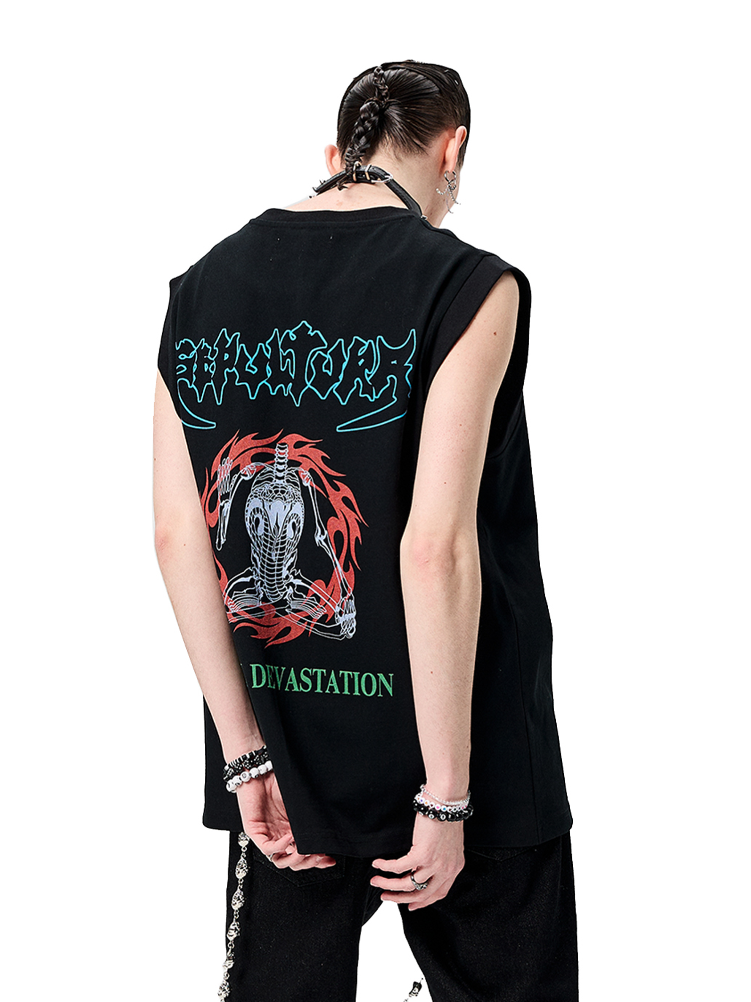 ERISSTOFF Sepultura Cobra Graphic Oversized Tank Top