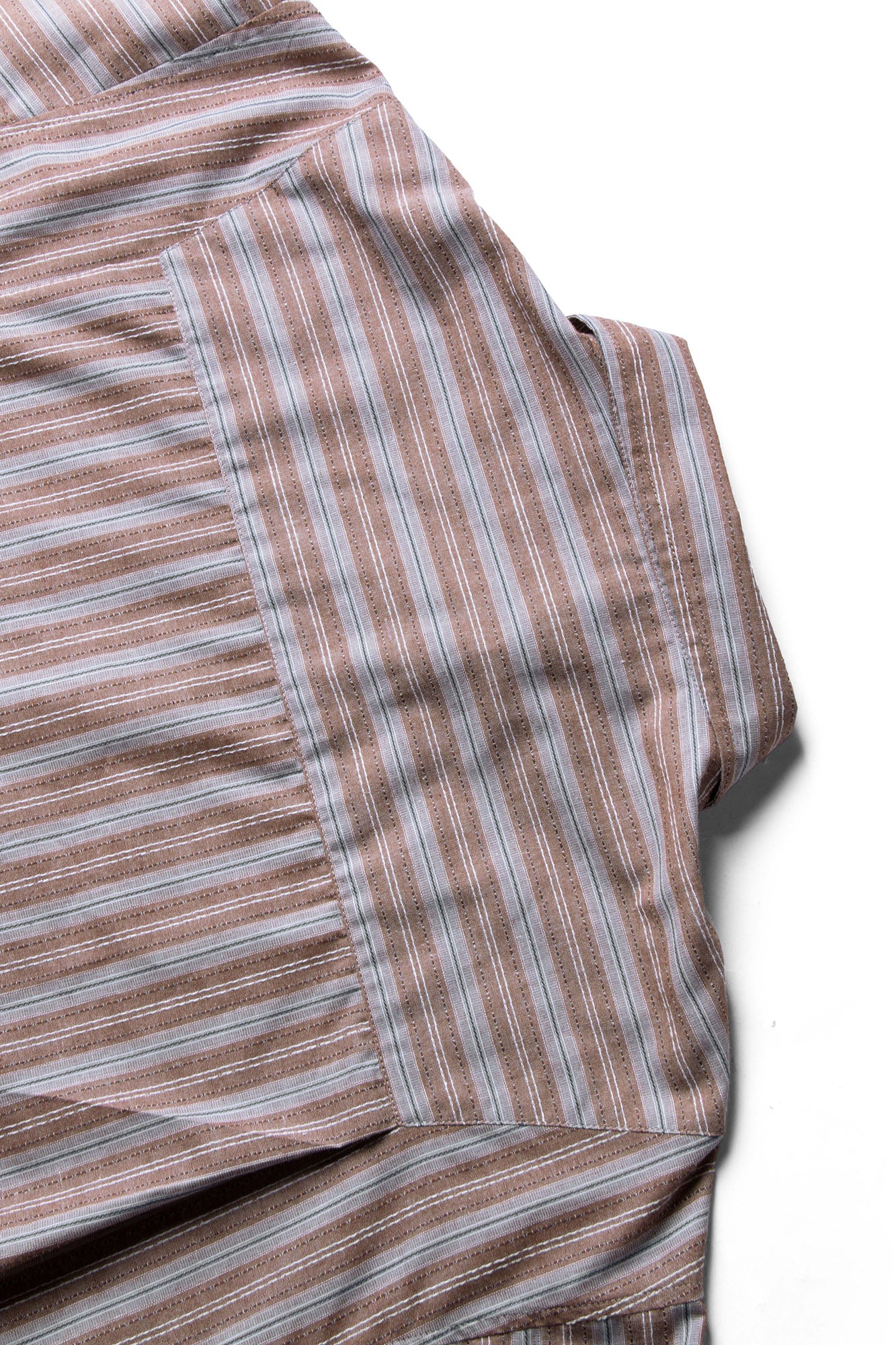 RELABEL Stripe Button-Up Oversized Shirt Brown, premium urban and streetwear designers apparel on PROJECTISR.com, RELABEL