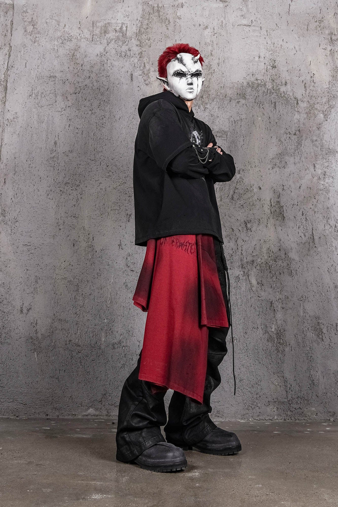 UNDERWATER The Prisoner Distressed Layered Hoodie, premium urban and streetwear designers apparel on PROJECTISR.com, UNDERWATER