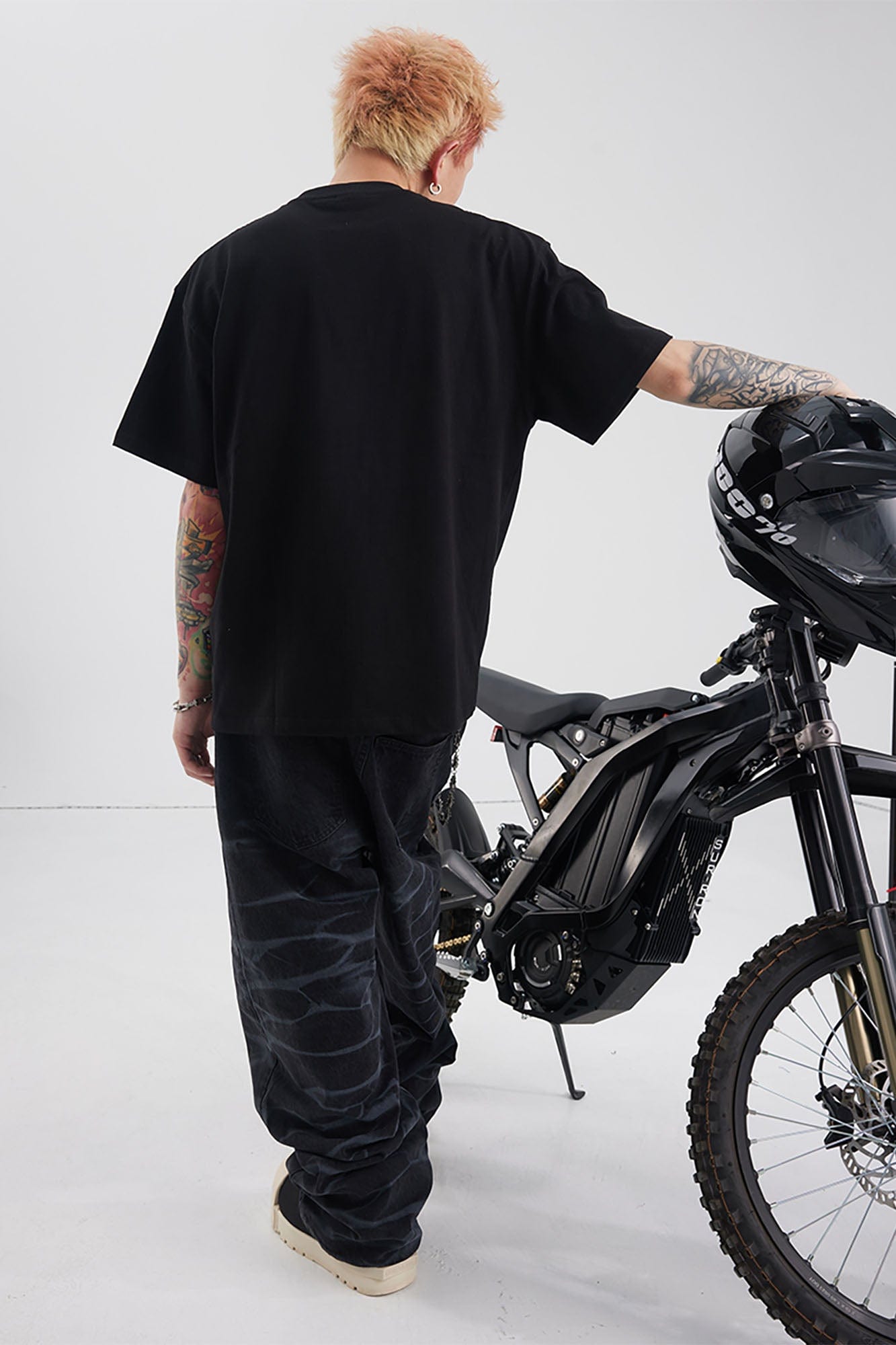 BLACK8MOB Smoke Ripple Baggy Jeans, premium urban and streetwear designers apparel on PROJECTISR.com, BLACK8MOB