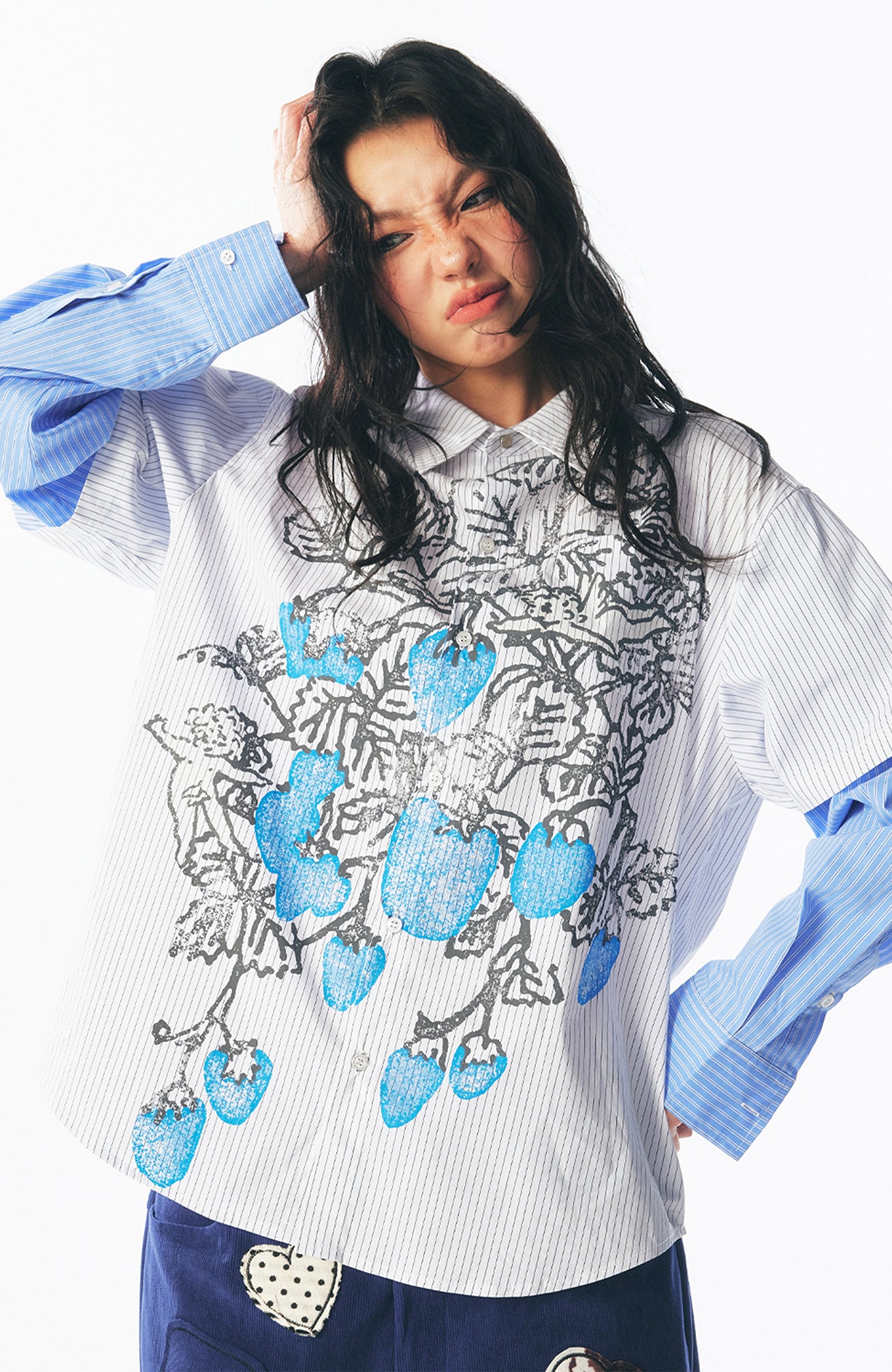 1997 POSTOFFICE Strawberry Graphic Layered Long-Sleeve Tee, premium urban and streetwear designers apparel on PROJECTISR.com, 1997 POSTOFFICE