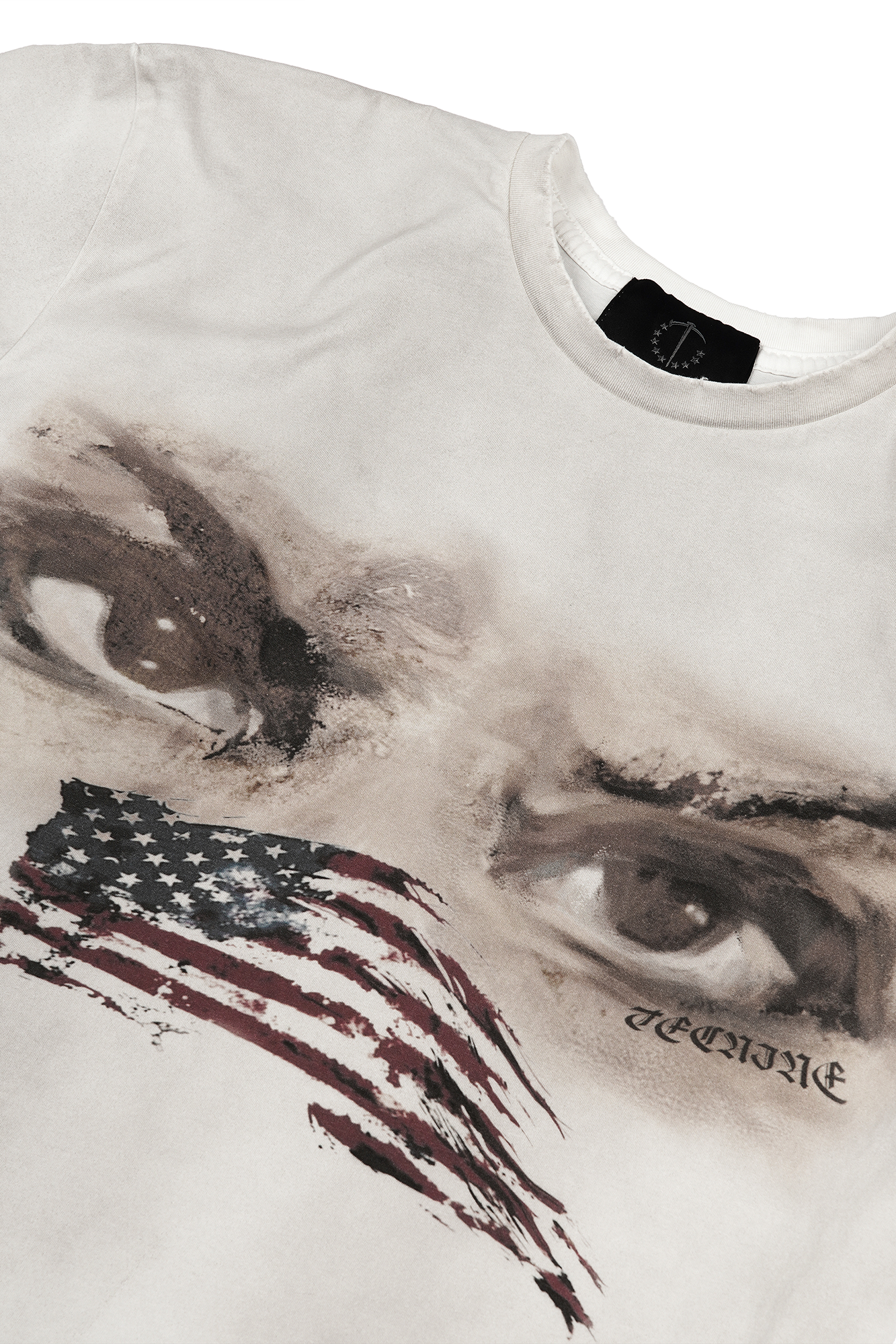 TECNINEGROUP Washed Distressed Eye Graphic T-Shirt
