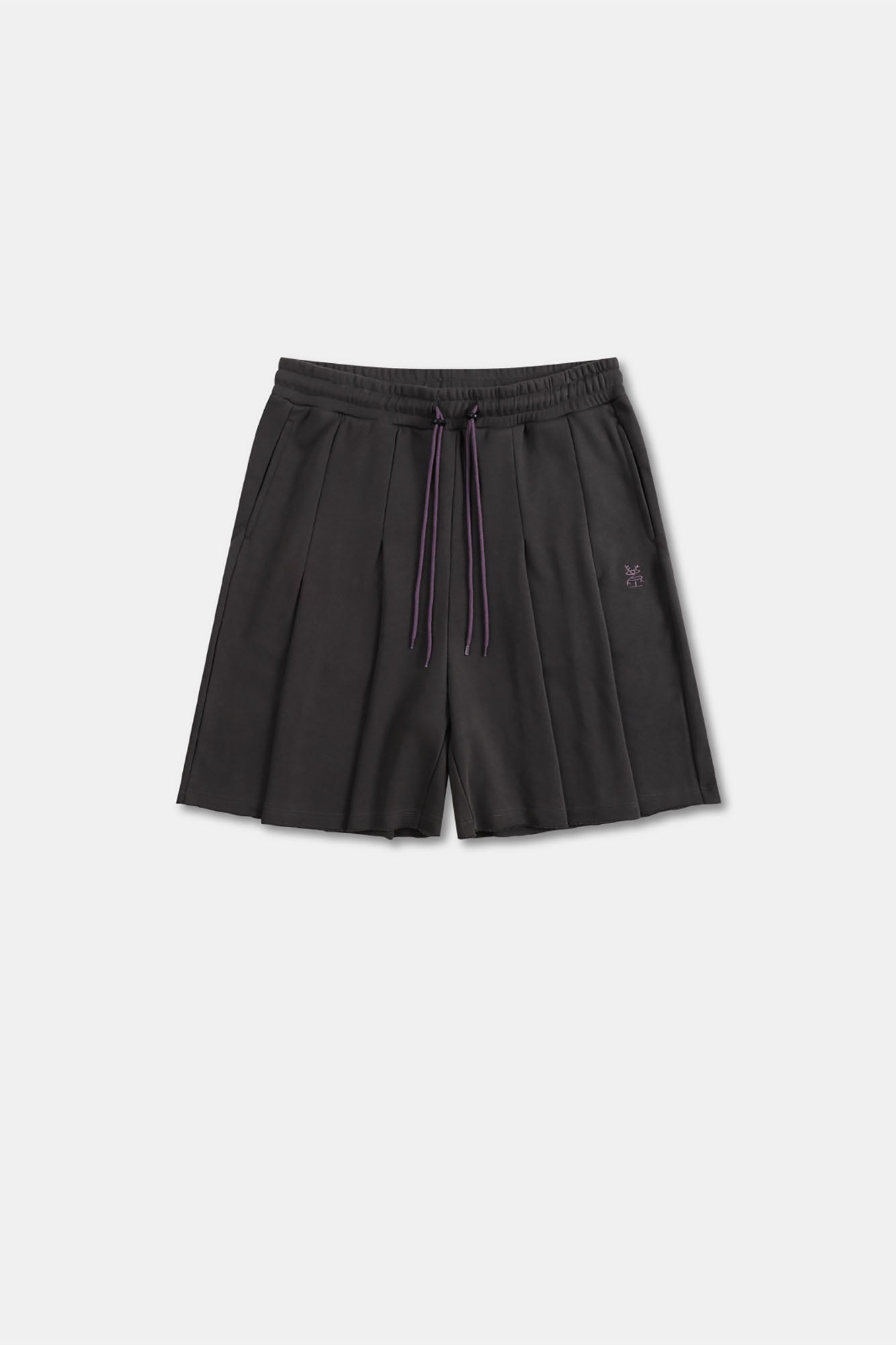 UNLIMITED MOTE Multi-Pleated Drawstring Raw-Hem Shorts, premium urban and streetwear designers apparel on PROJECTISR.com, UNLIMITED MOTE