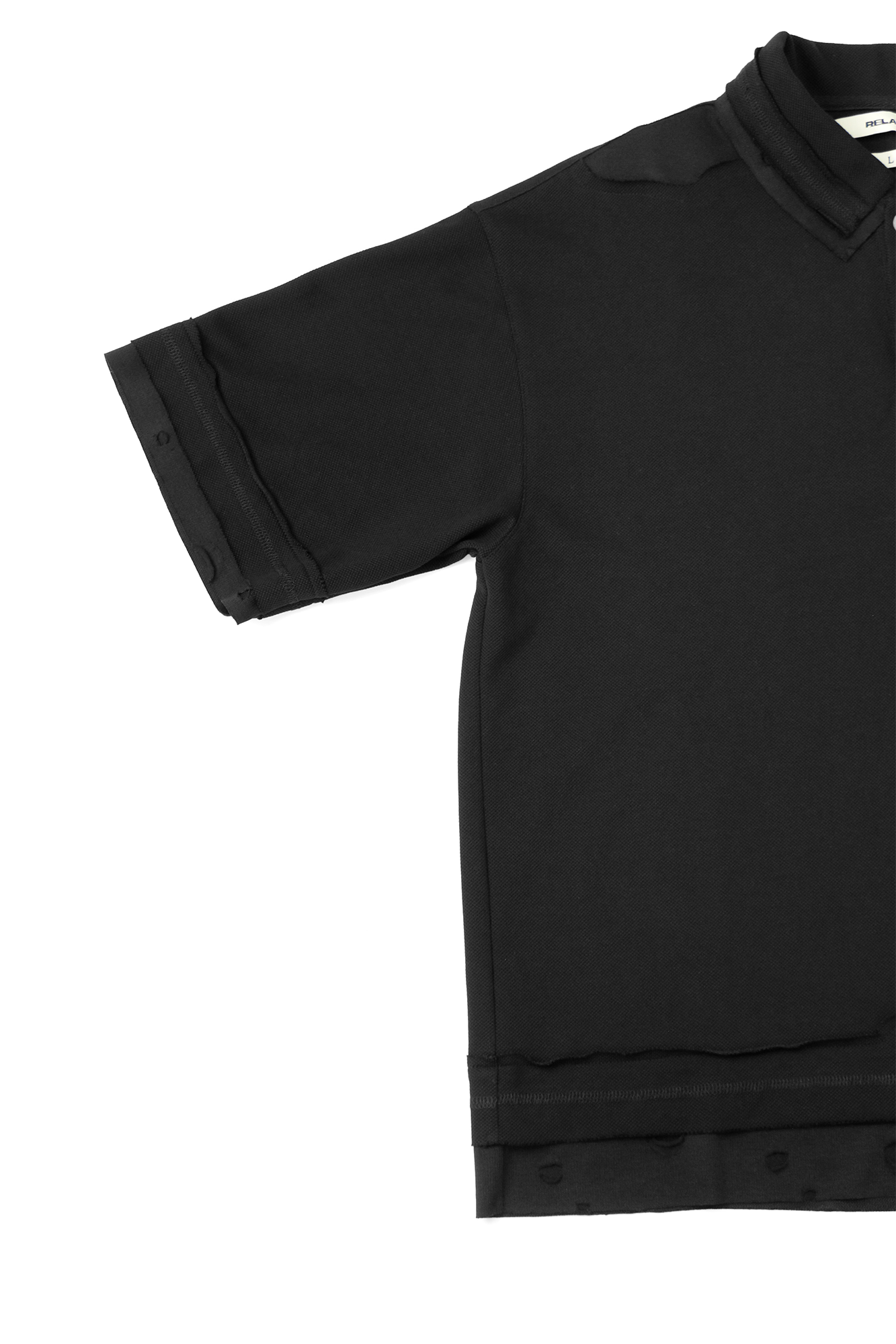 RELABEL Spliced Embroidered Polo Shirt, premium urban and streetwear designers apparel on PROJECTISR.com, RELABEL